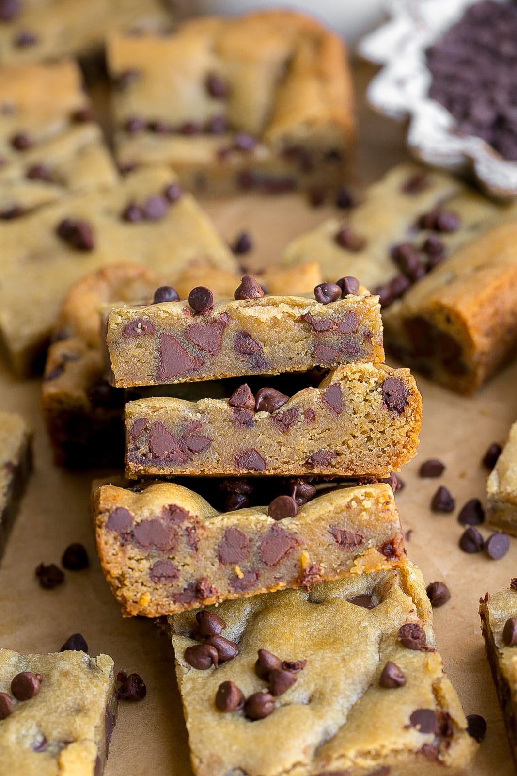 Side view of cookie bars.