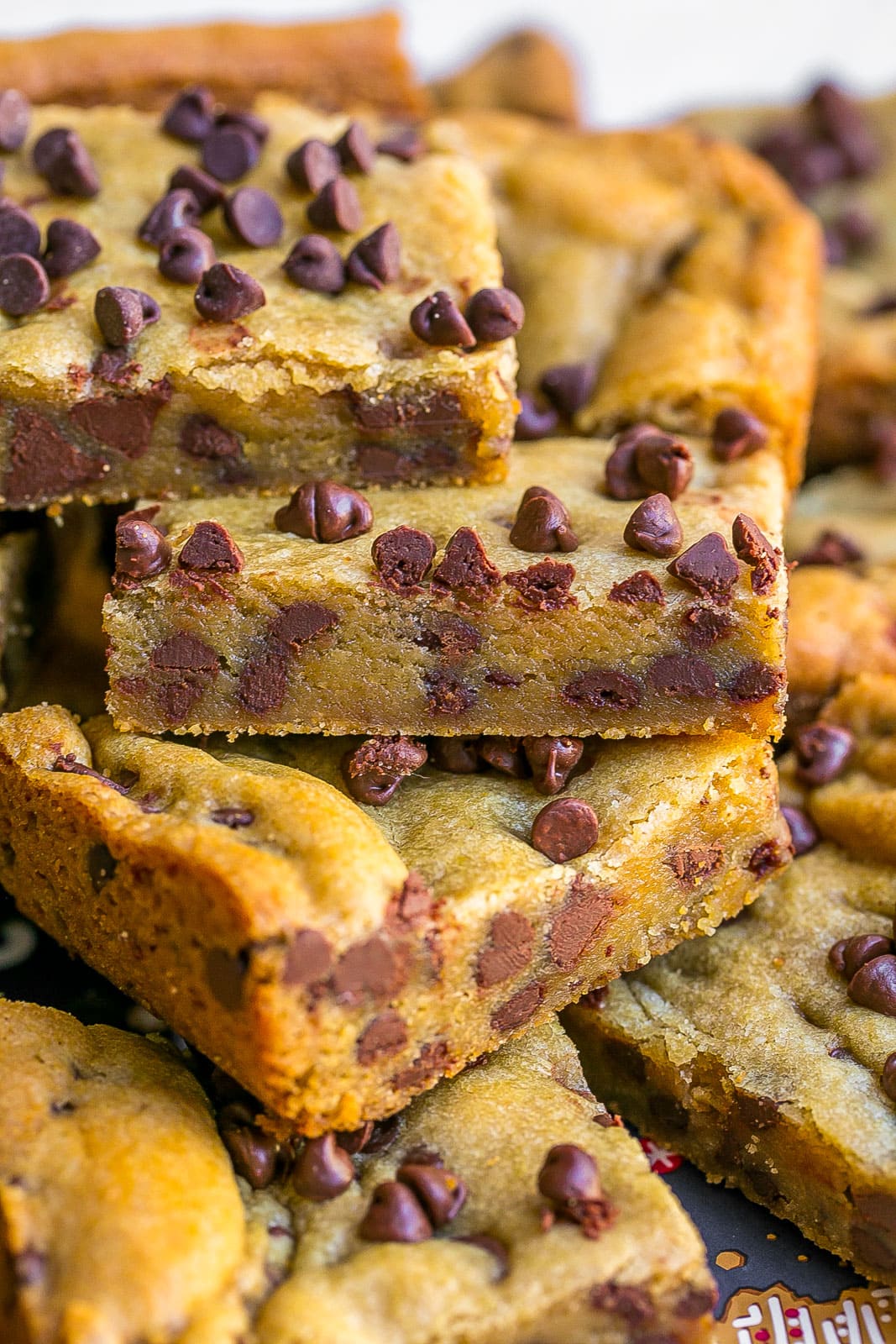 Stack of cookie bars.