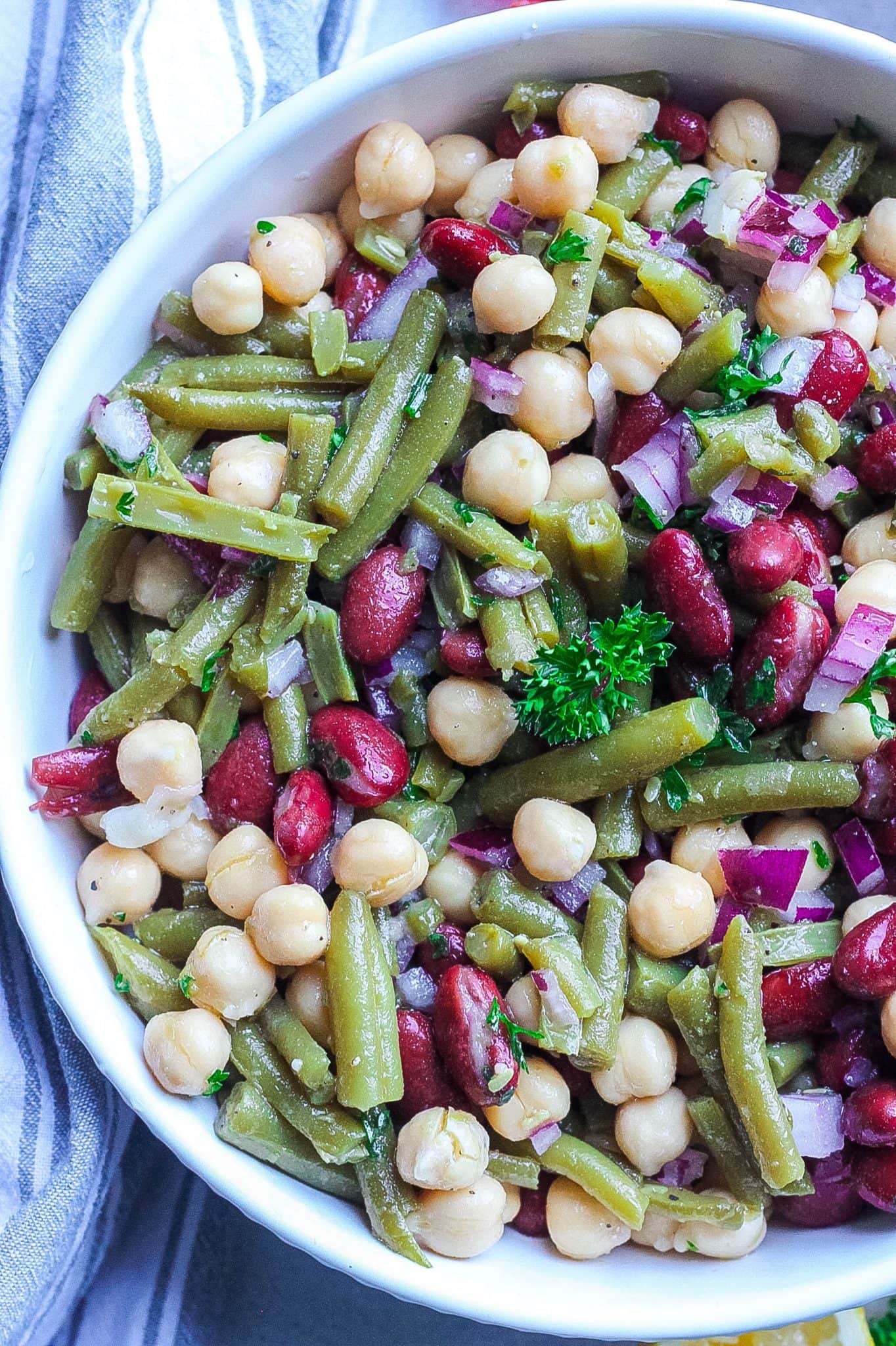 Classic Three Bean Salad Recipe - Kathryn's Kitchen