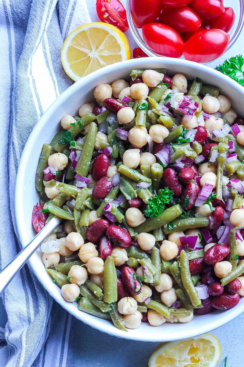 Classic Three Bean Salad Recipe - Kathryn's Kitchen