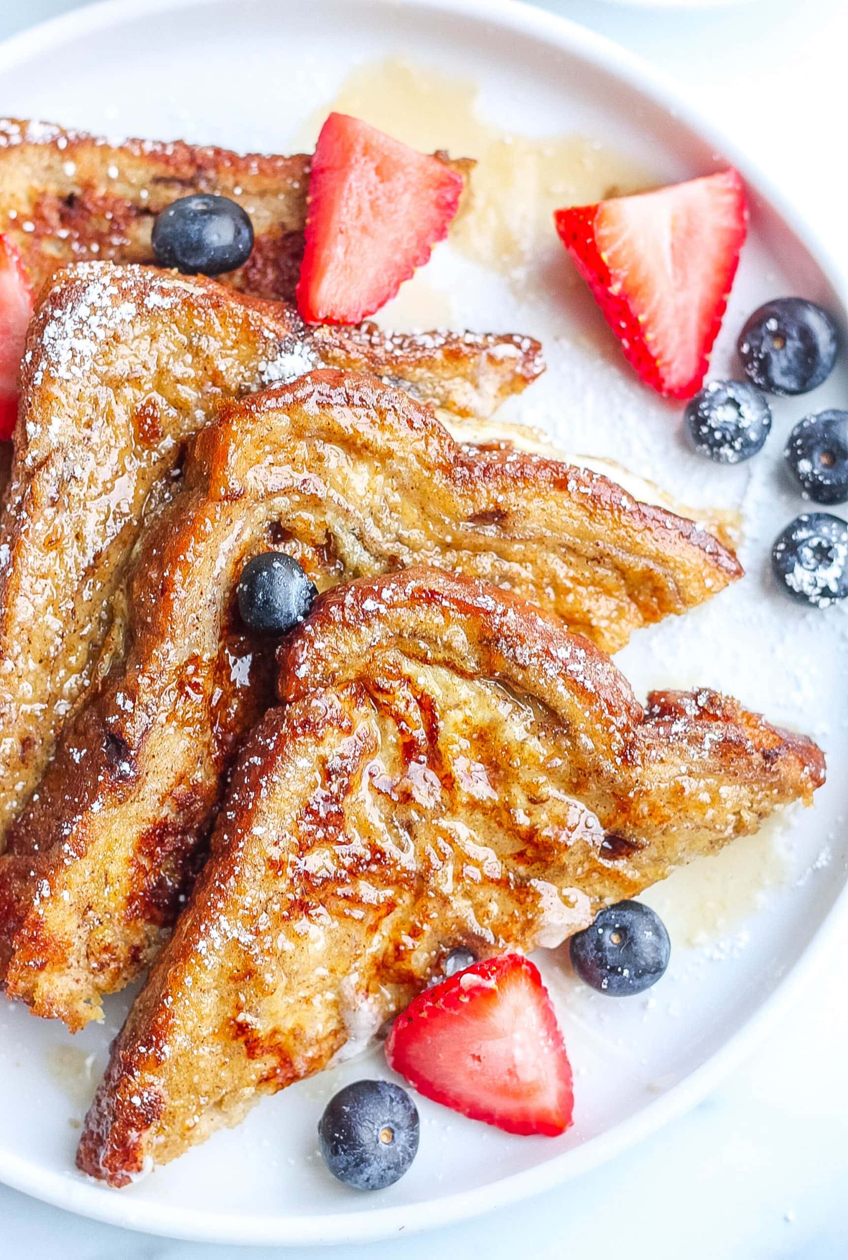 french toast made with cinnamon swirl bread