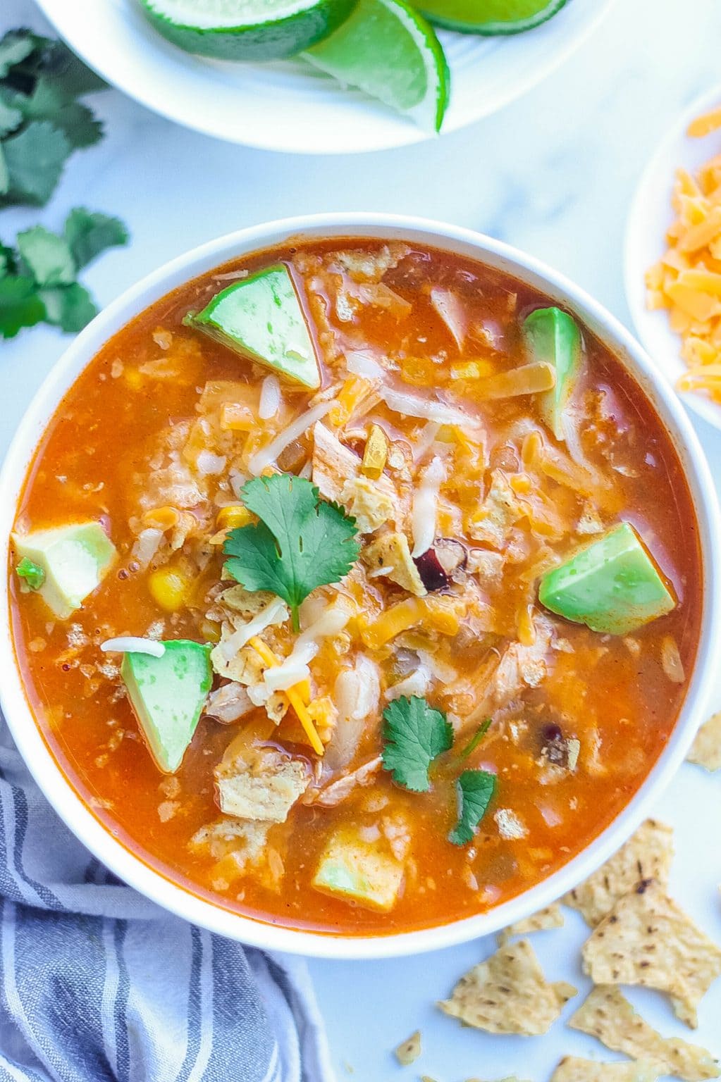 Healthy Chicken Tortilla Soup (30 minute recipe)- Kathryn's Kitchen