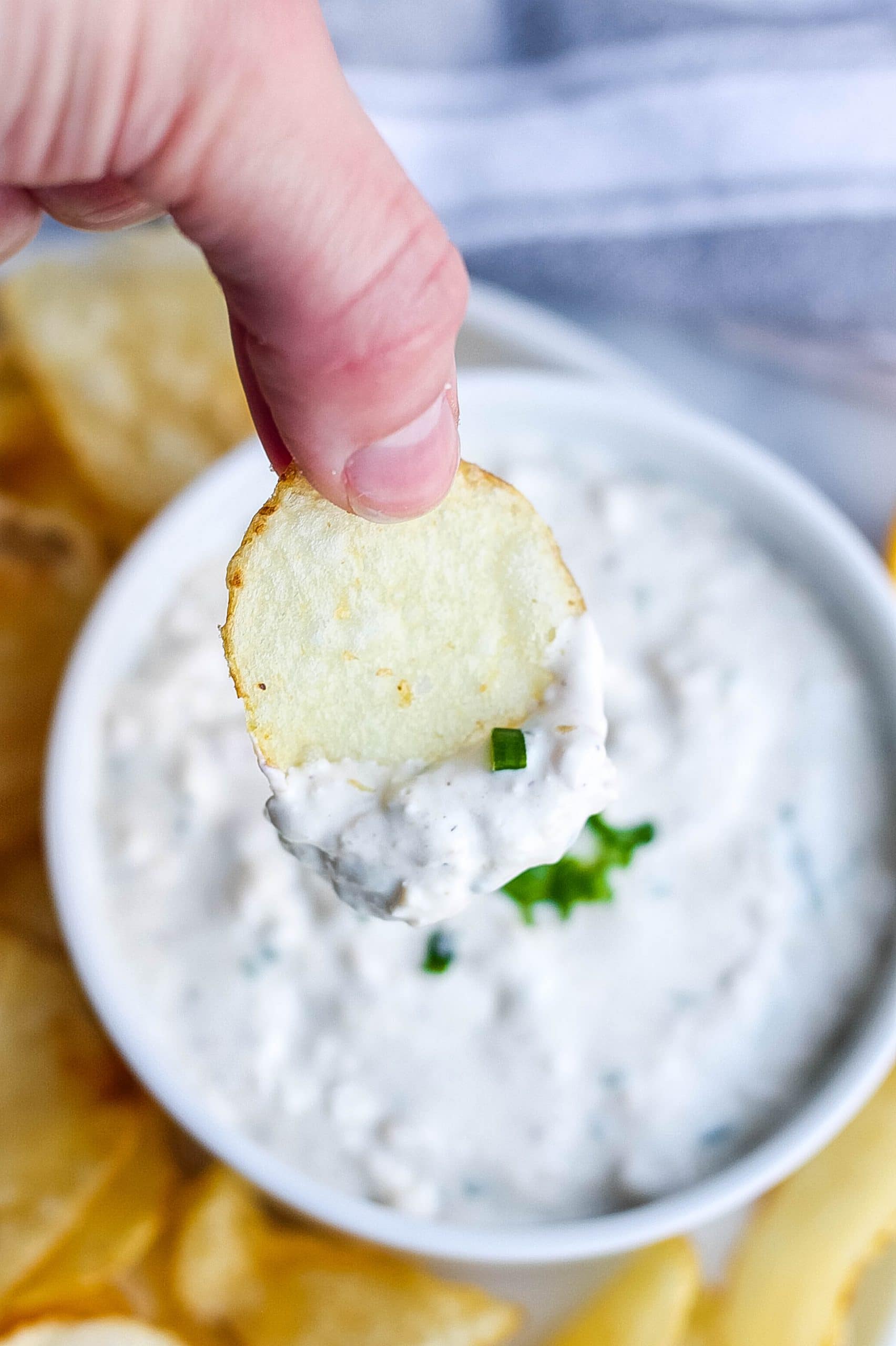 potato chip in dip