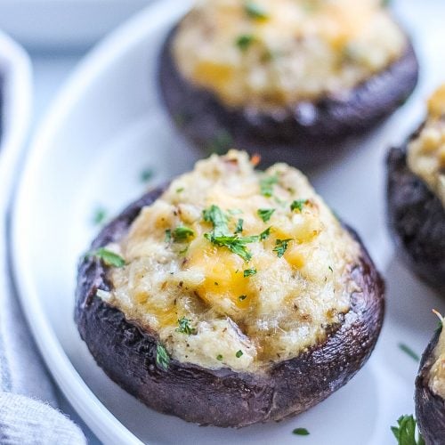 Easy Crabmeat Stuffed Mushrooms Recipe - Savvy Saving Couple