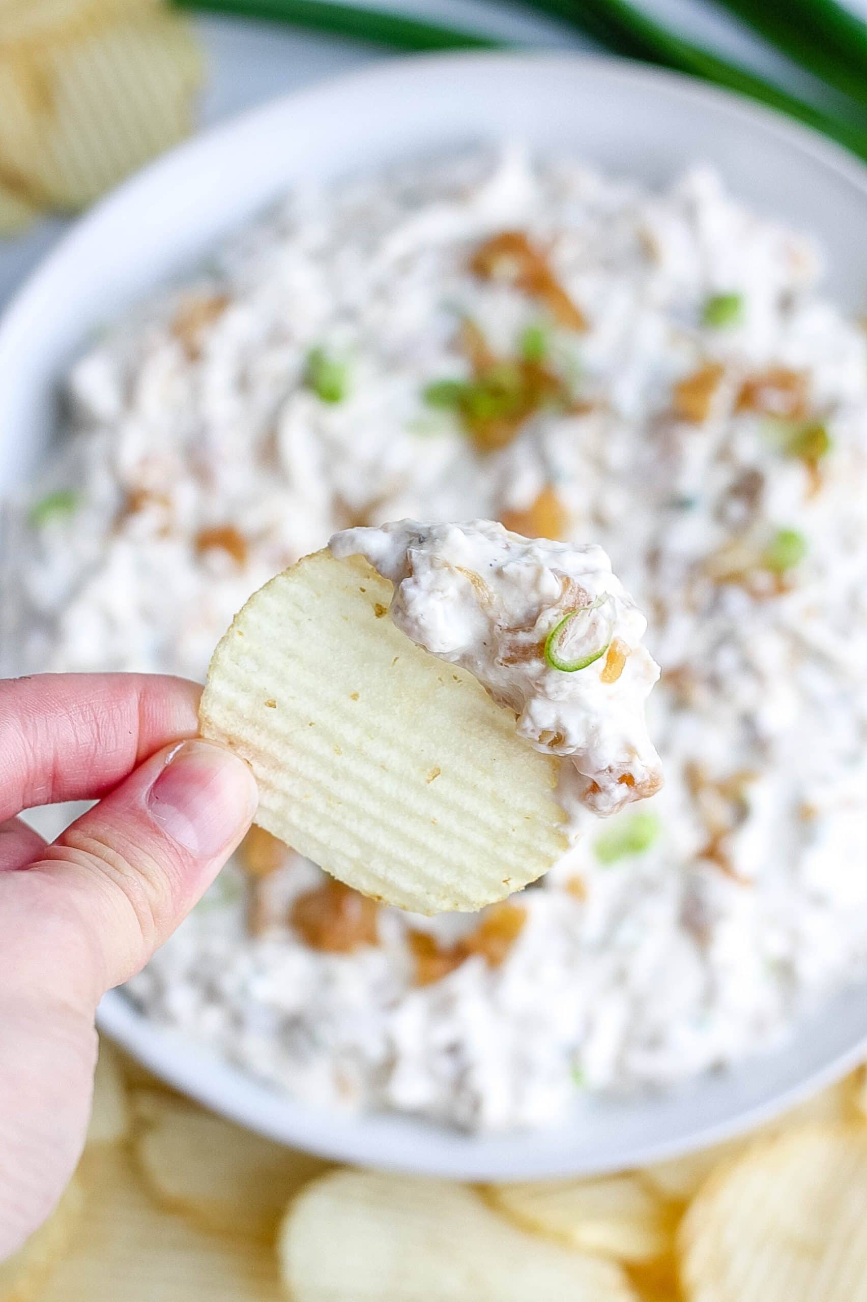 French onion dip on chip