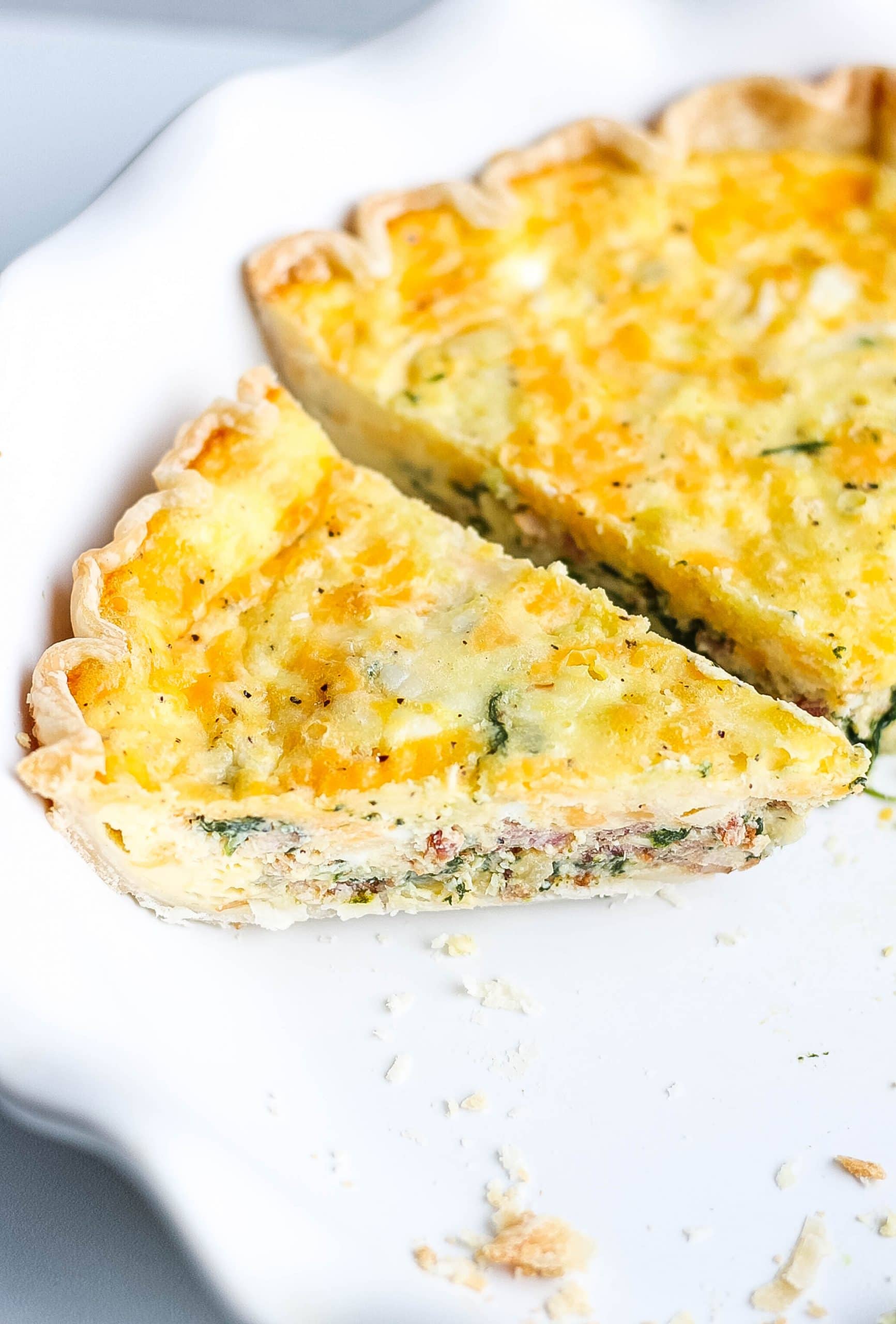 slices of homemade quiche