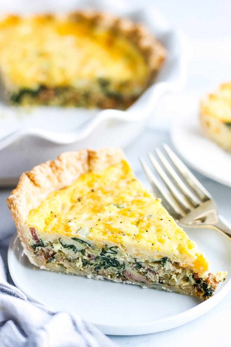 Spinach and Bacon Quiche Recipe - Kathryn's Kitchen