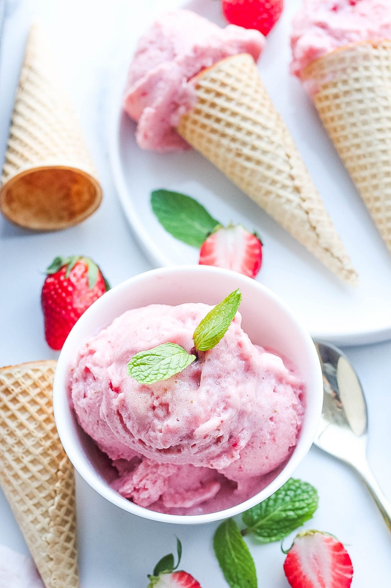 Strawberry Nice Cream (5 Ingredients) - Kathryn's Kitchen