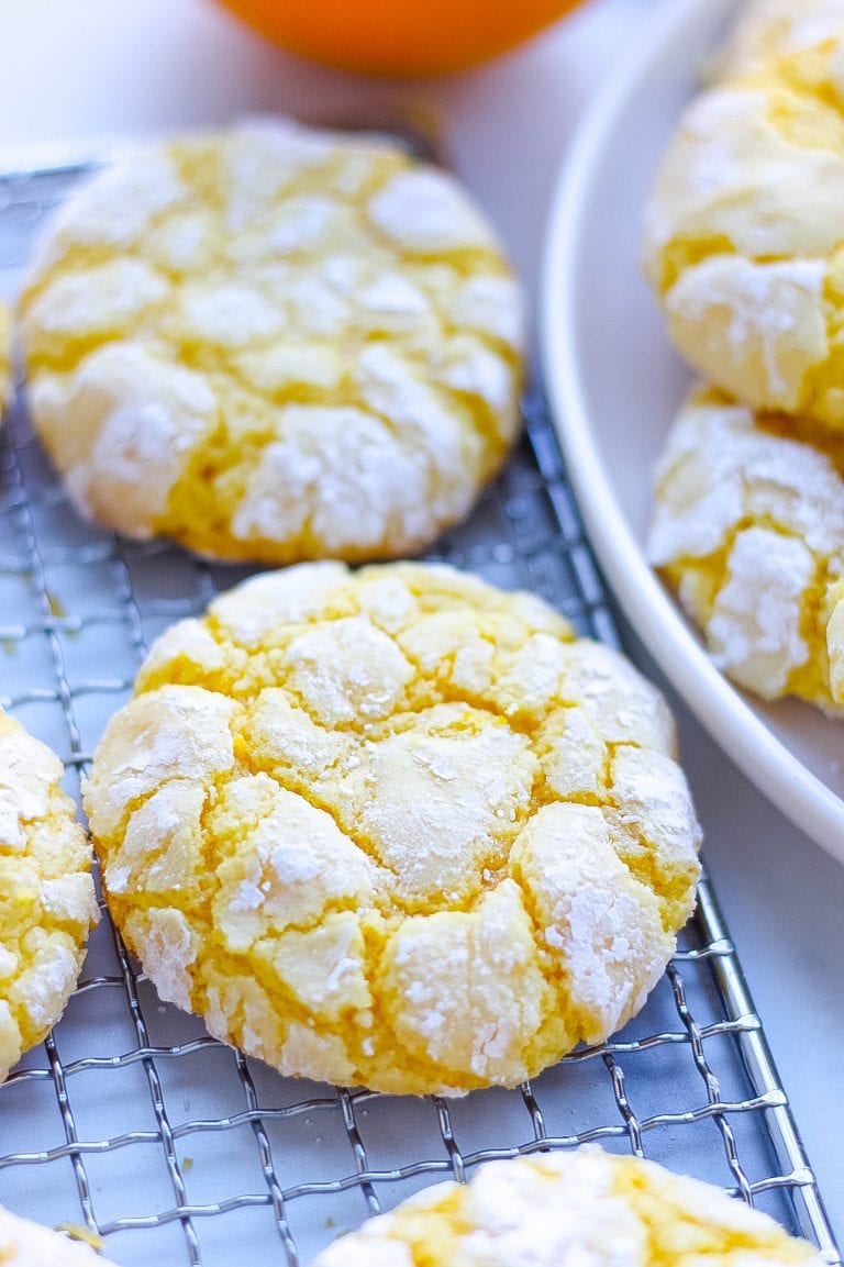 Cake Mix Lemon Crinkle Cookies (5 ingredient recipe