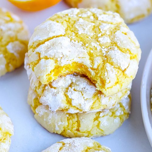 Cake Mix Lemon Crinkle Cookies (5 ingredient recipe)- Kathryn's Kitchen