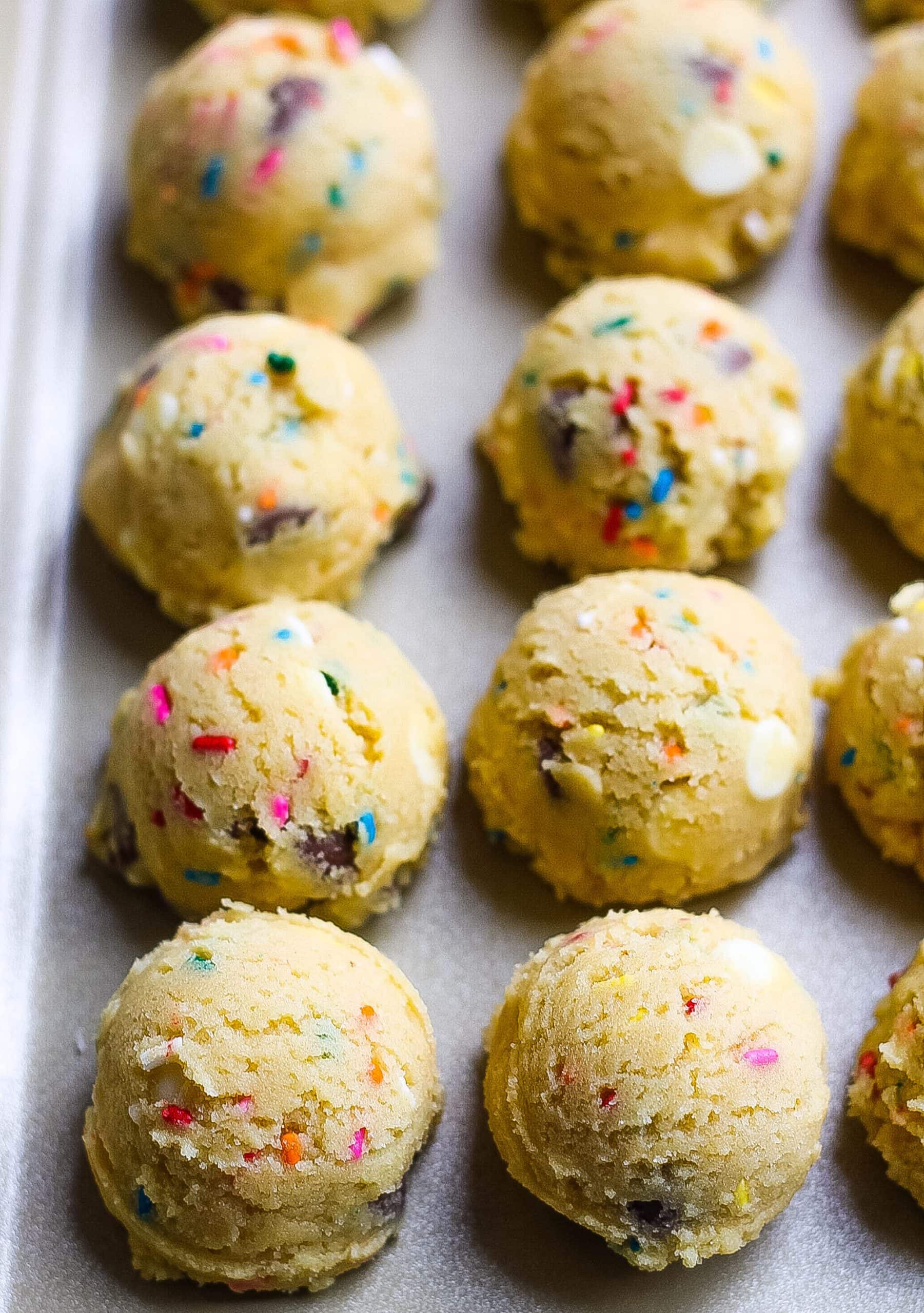 sprinkled cookie dough balls