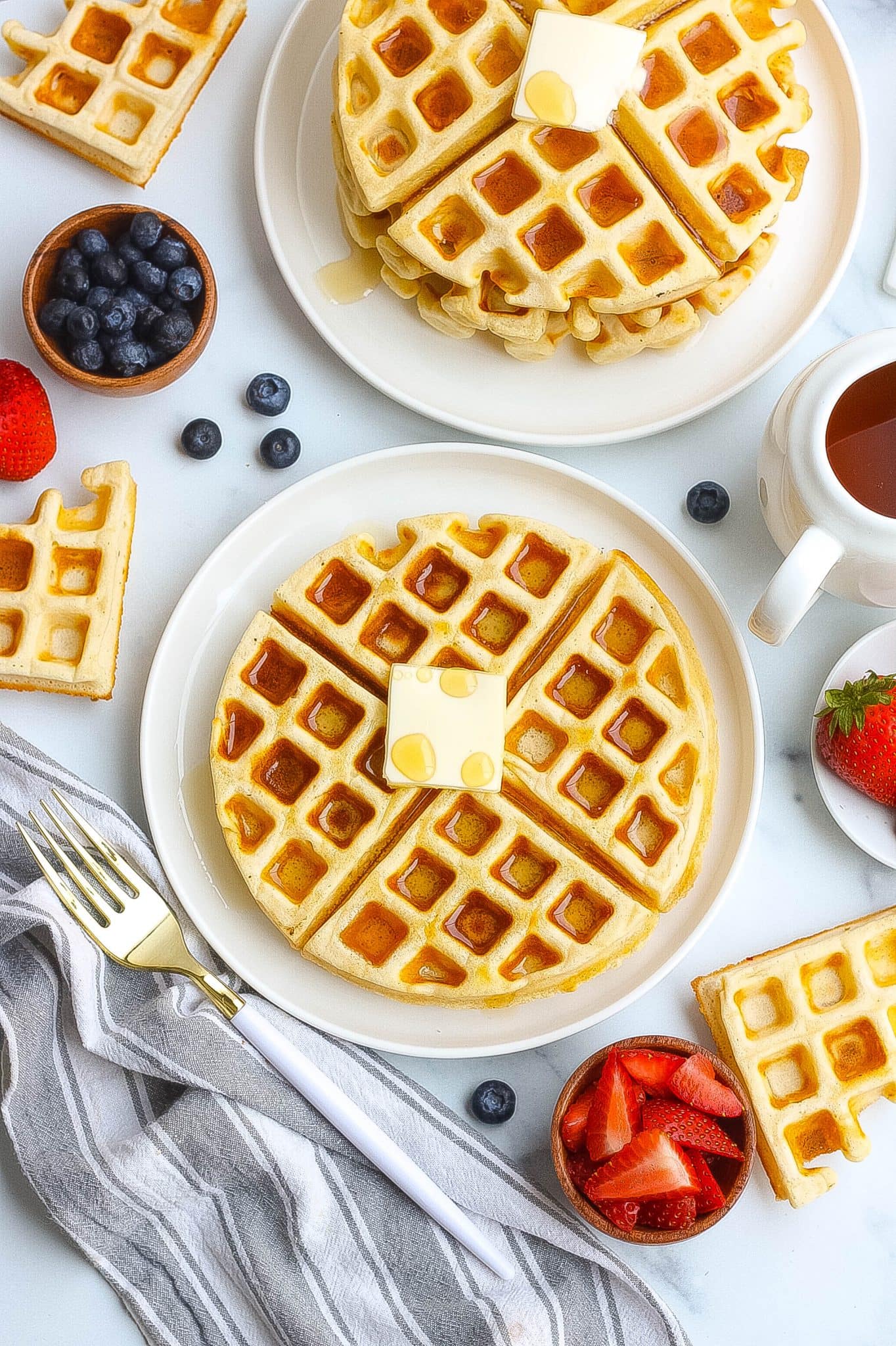 Classic Buttermilk Waffles (The Best Recipe) - Kathryn's Kitchen