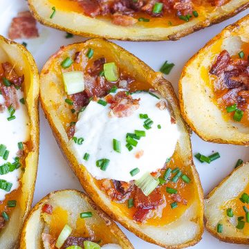 Baked Potato Skins with Bacon (Ultimate Game Day Appetizer)