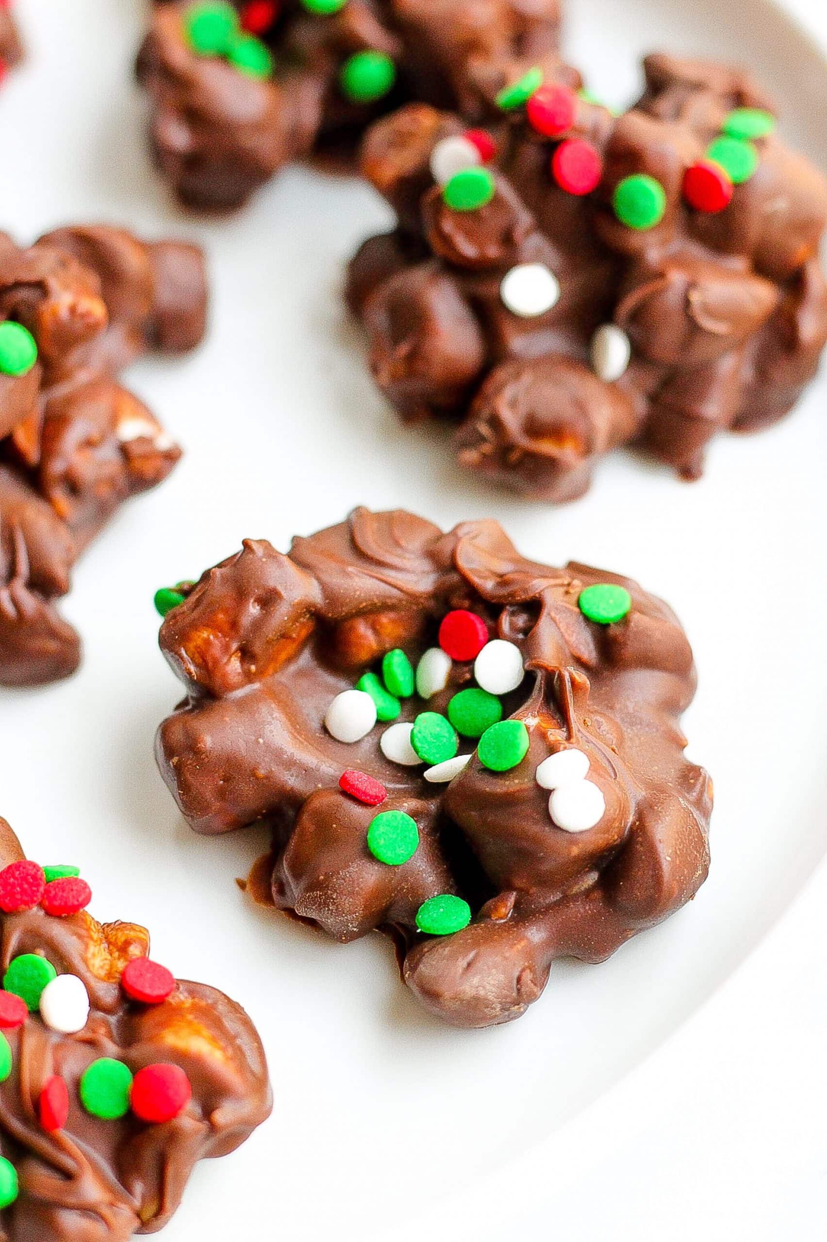 rocky road candy with Christmas sprinkles 