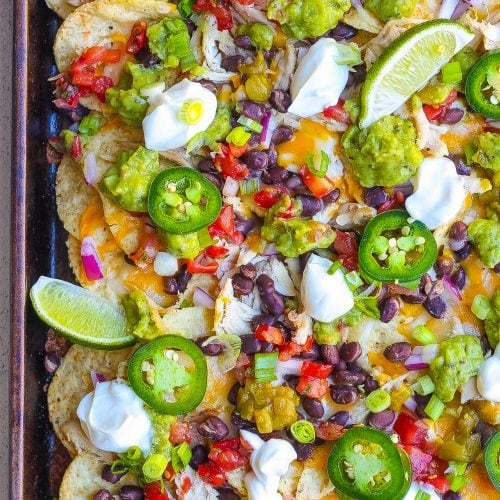 Sheet Pan Chicken Nachos - Kathryn's Kitchen