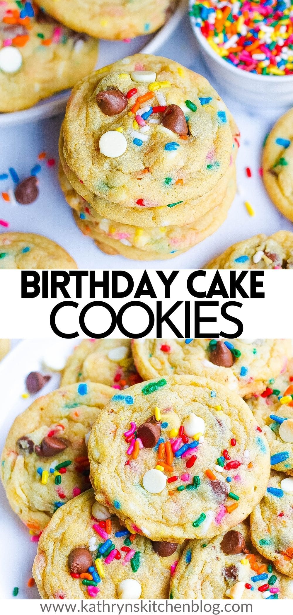 Birthday Cake Cookies (Made in One Bowl)- Kathryn's Kitchen Blog