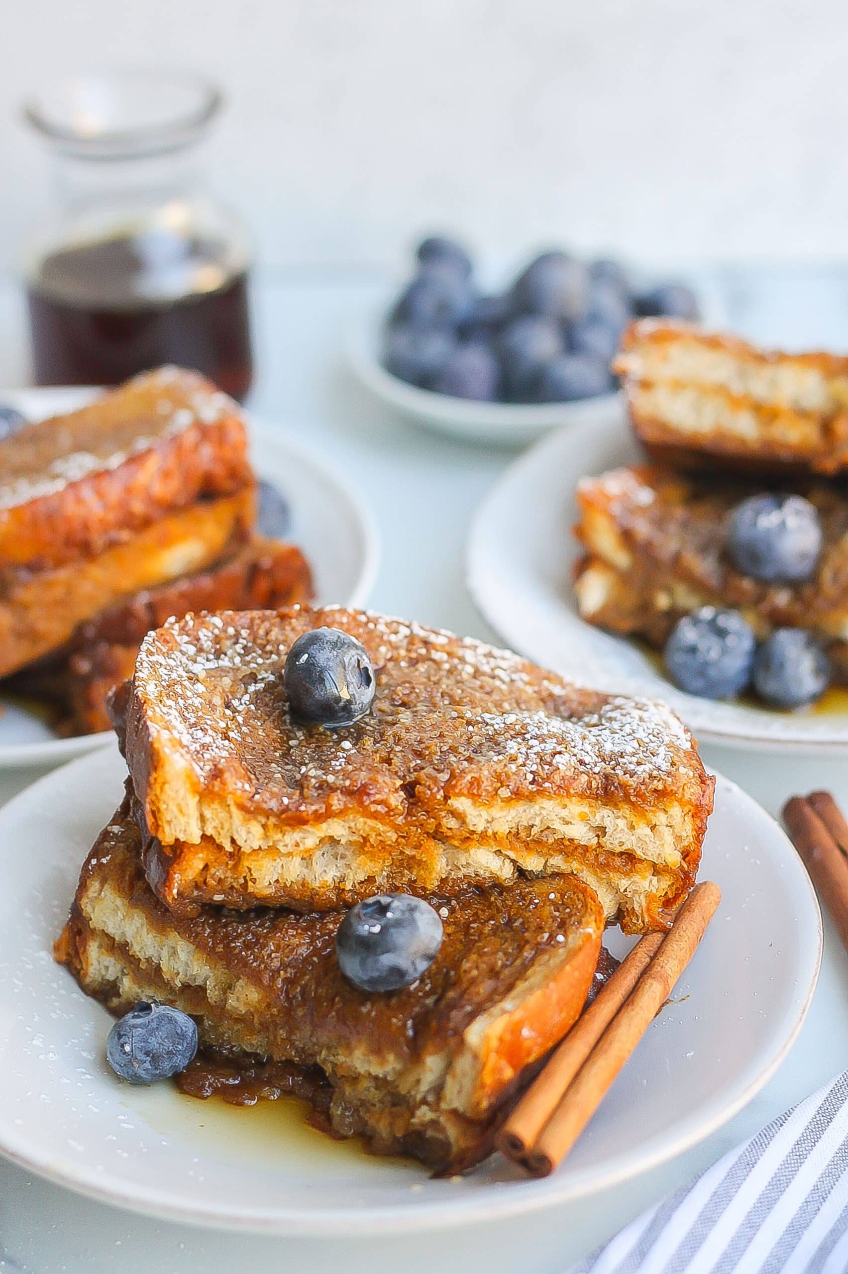 Baked Gingerbread French Toast on plate