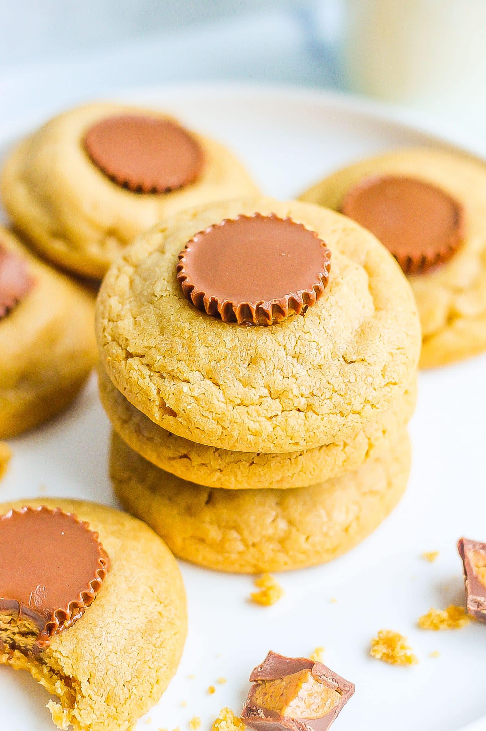 stack of peanut butter cup cookies