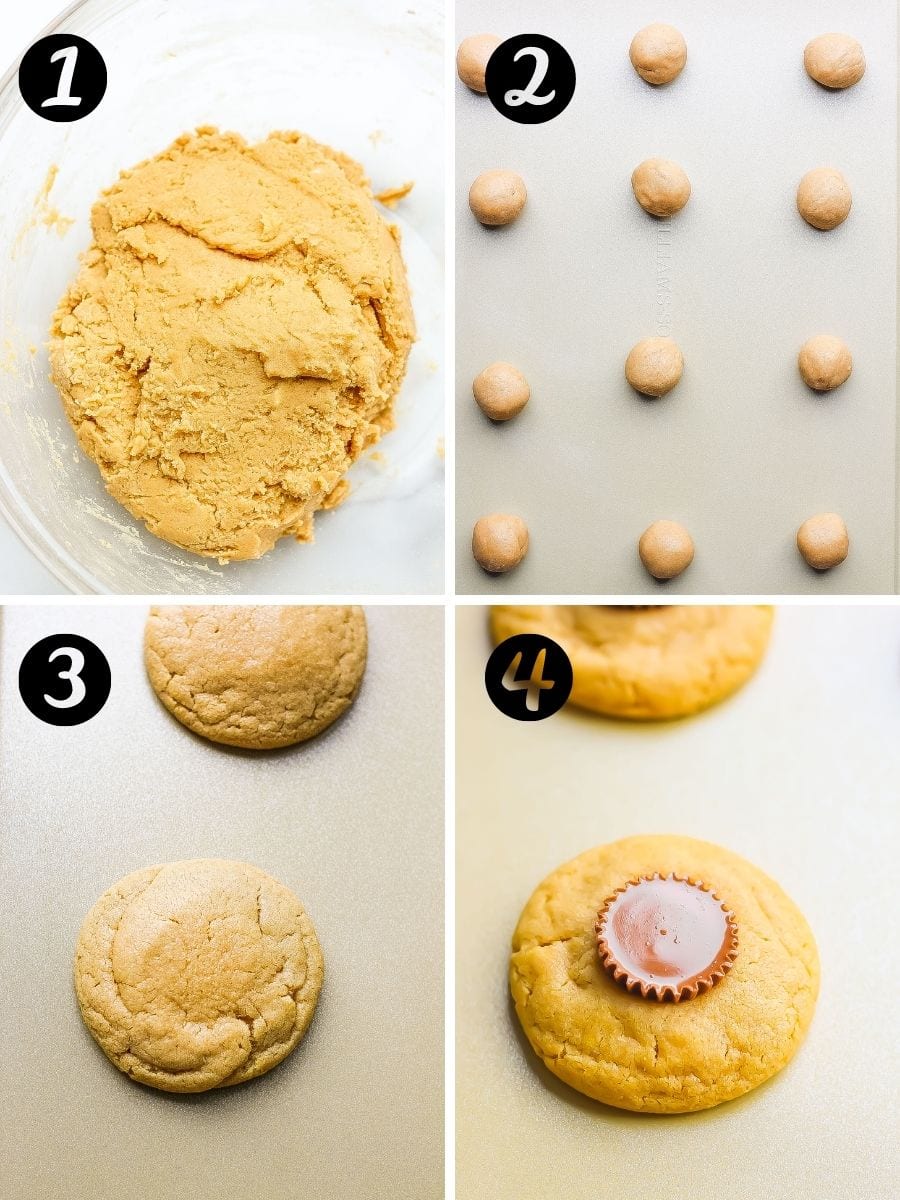 peanut butter cup cookie steps