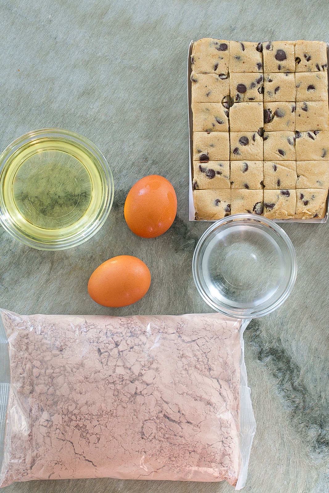 Ingredients to make semi-homemade Brookies.