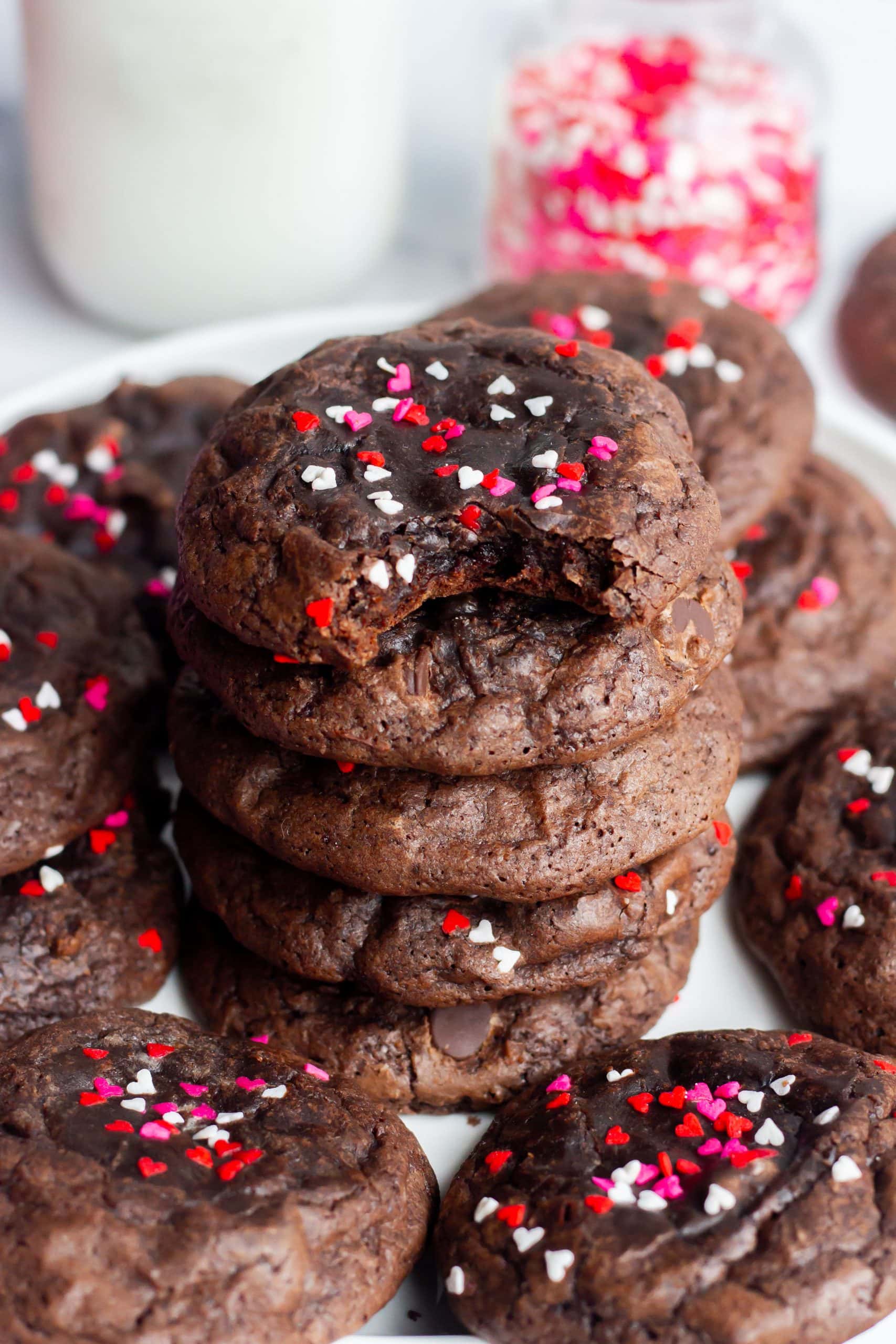 stack of chocolate brownie cookies