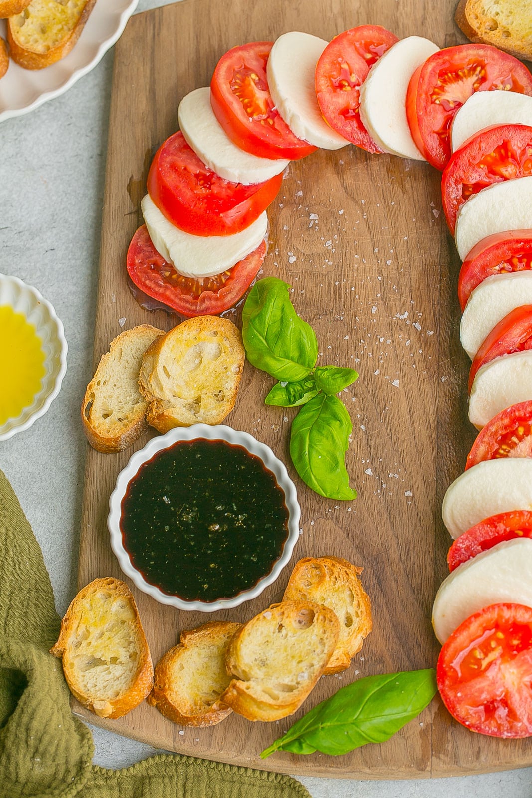 Candy Cane Caprese charcuterie board 