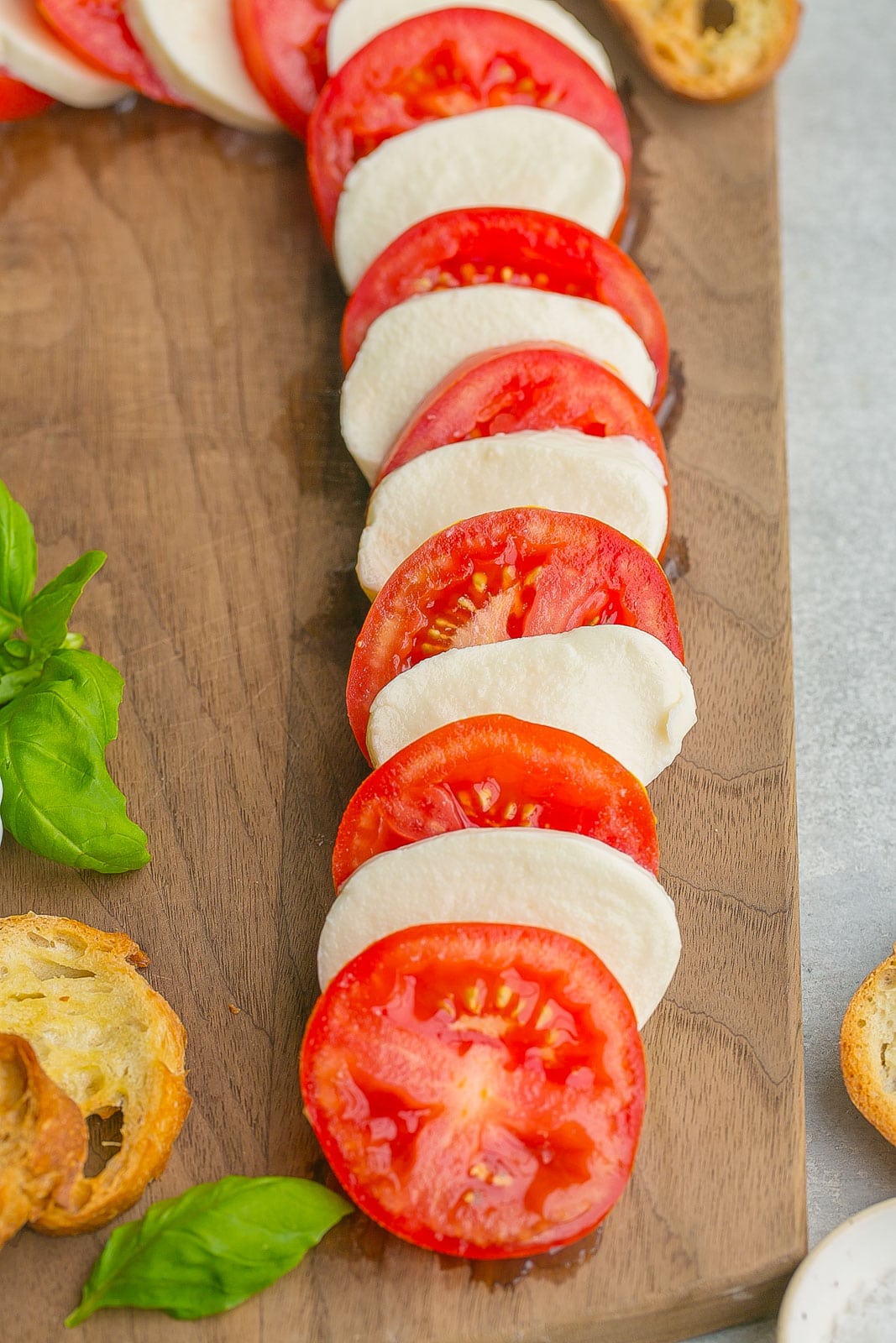 Tomatoes and fresh mozzarella. 