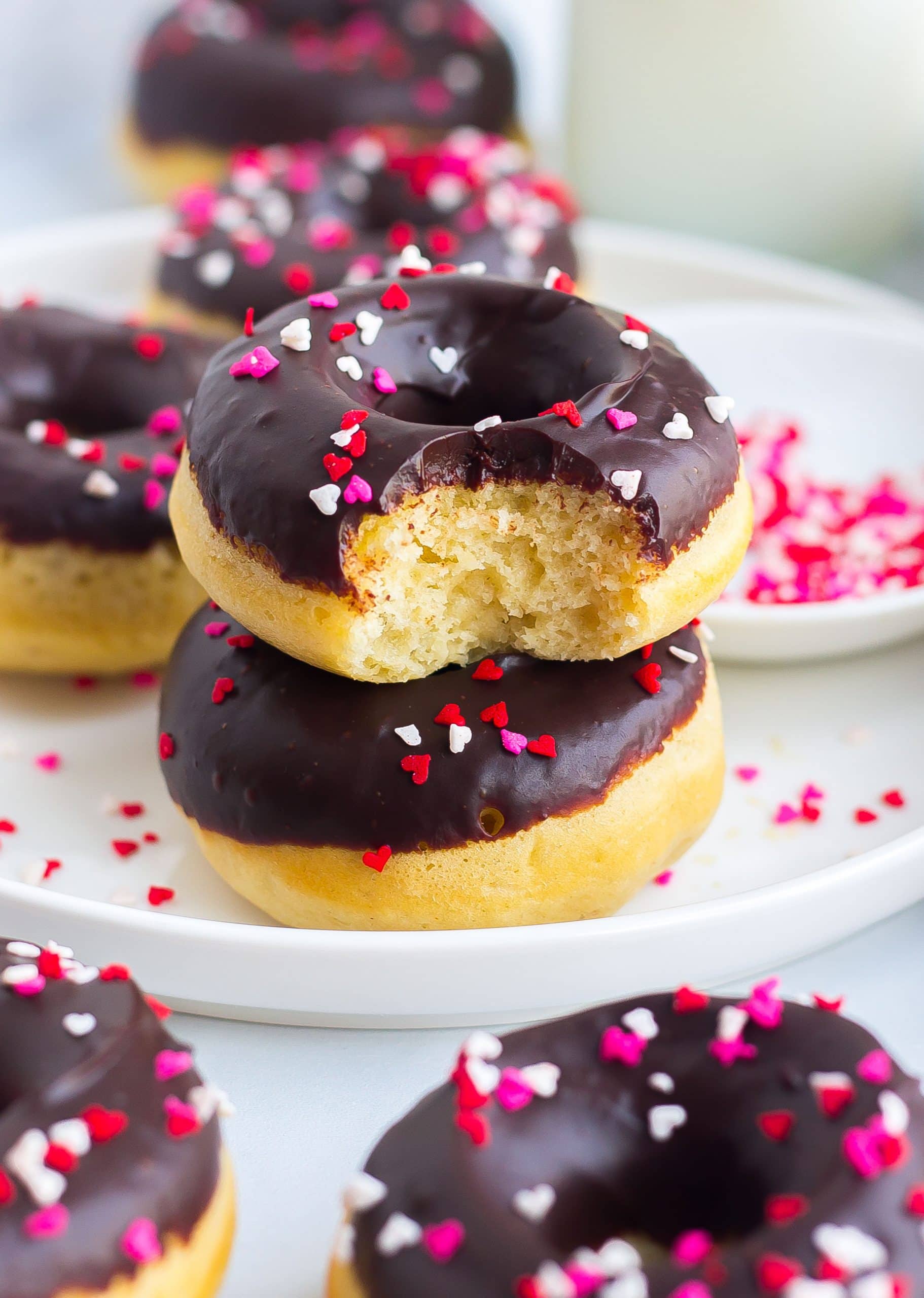 baked donuts with chocolate icing