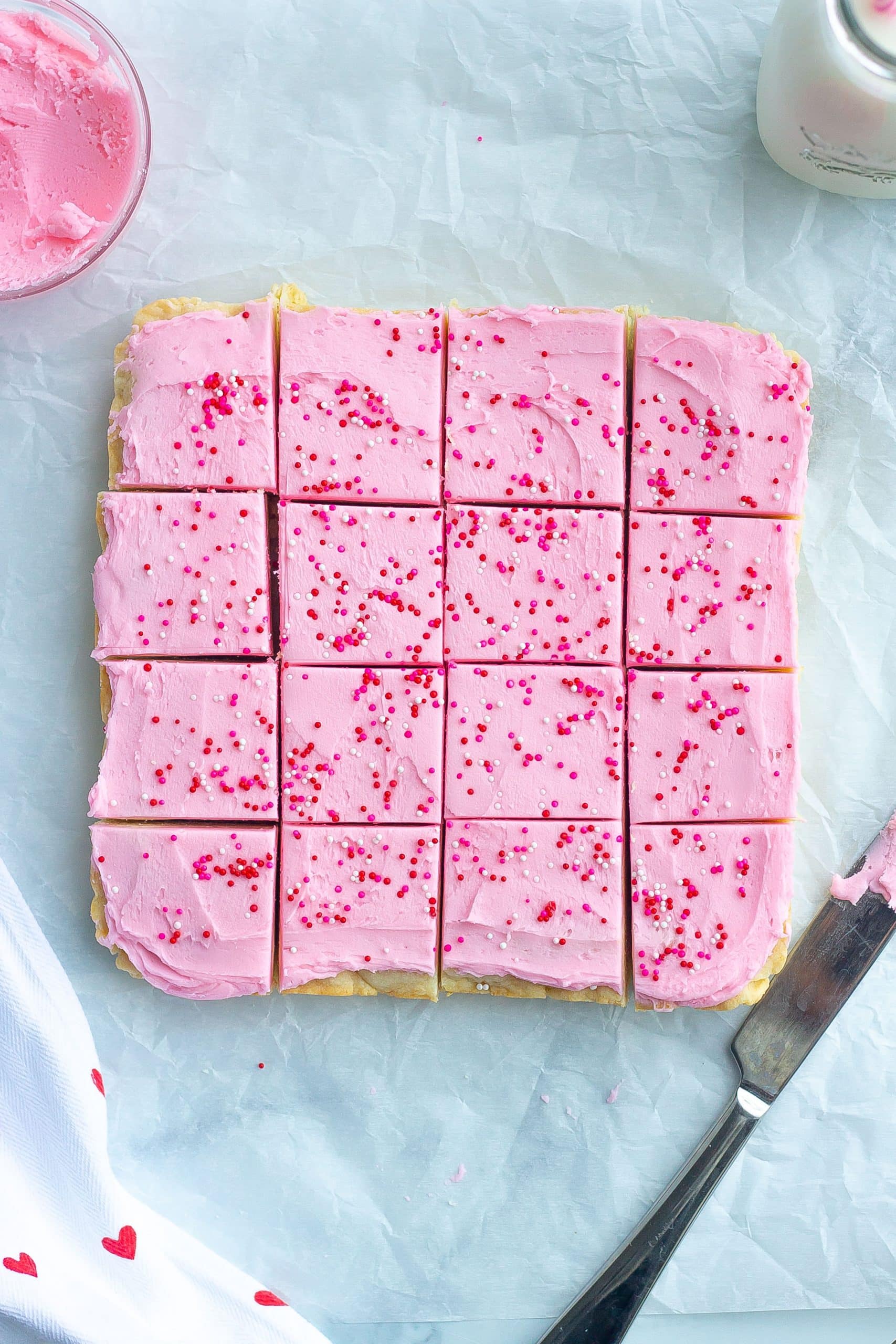 frosted sugar cookie bars with sprinkles 