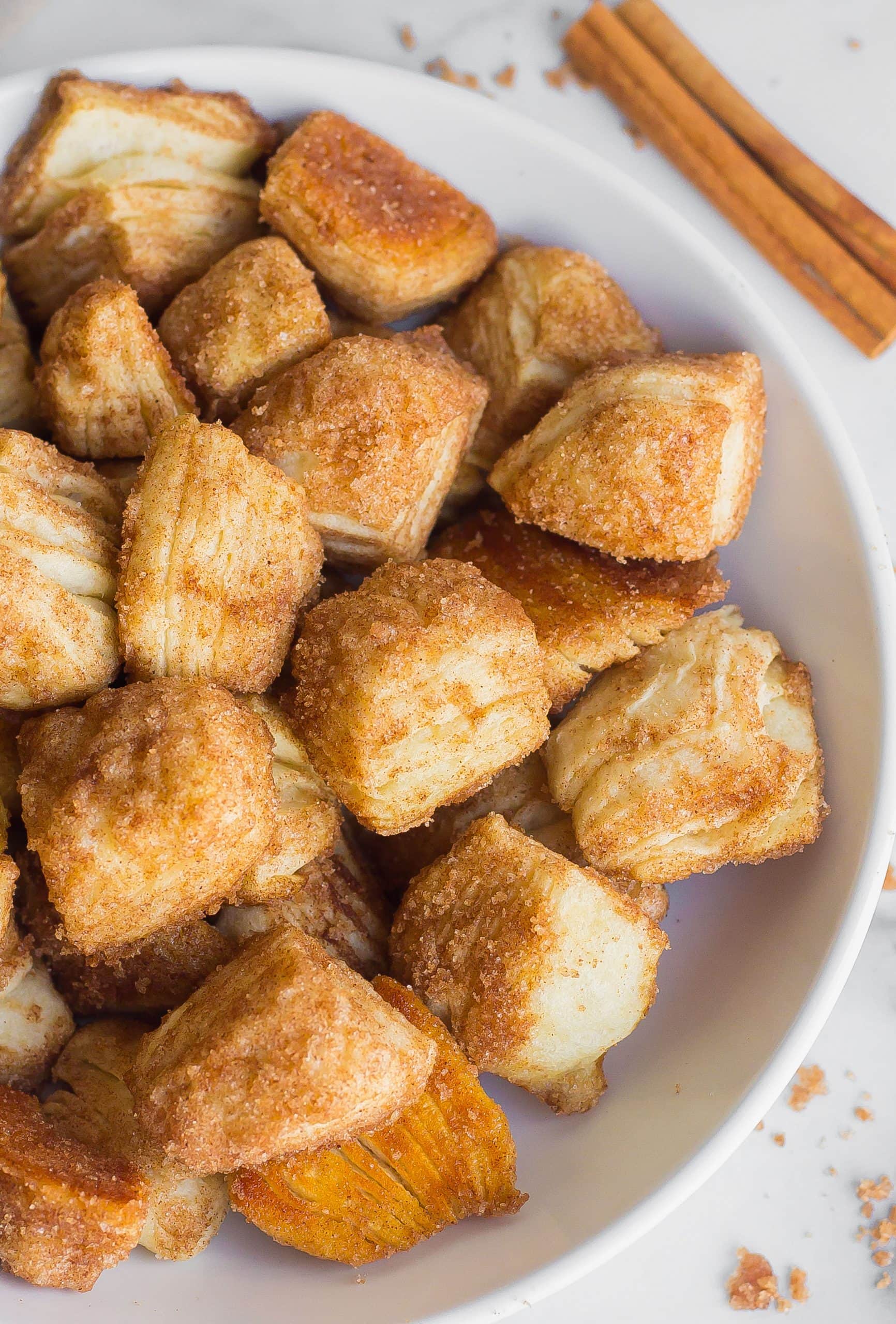 cinnamon sugar bites made from canned biscuits 
