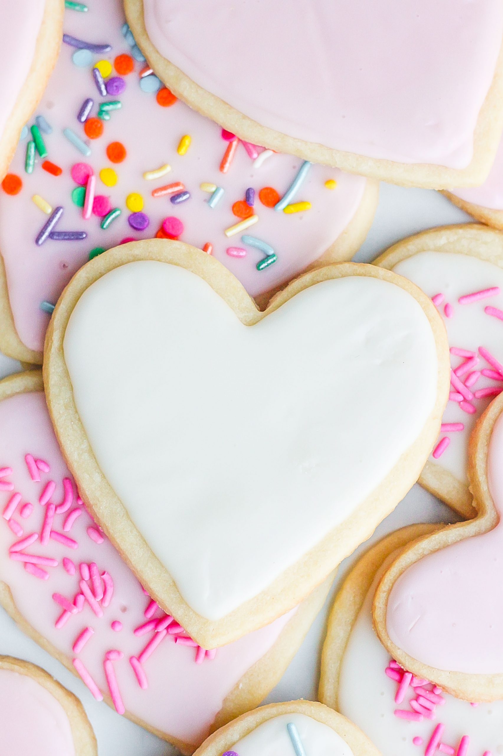 frosted heart shape sugar cookie