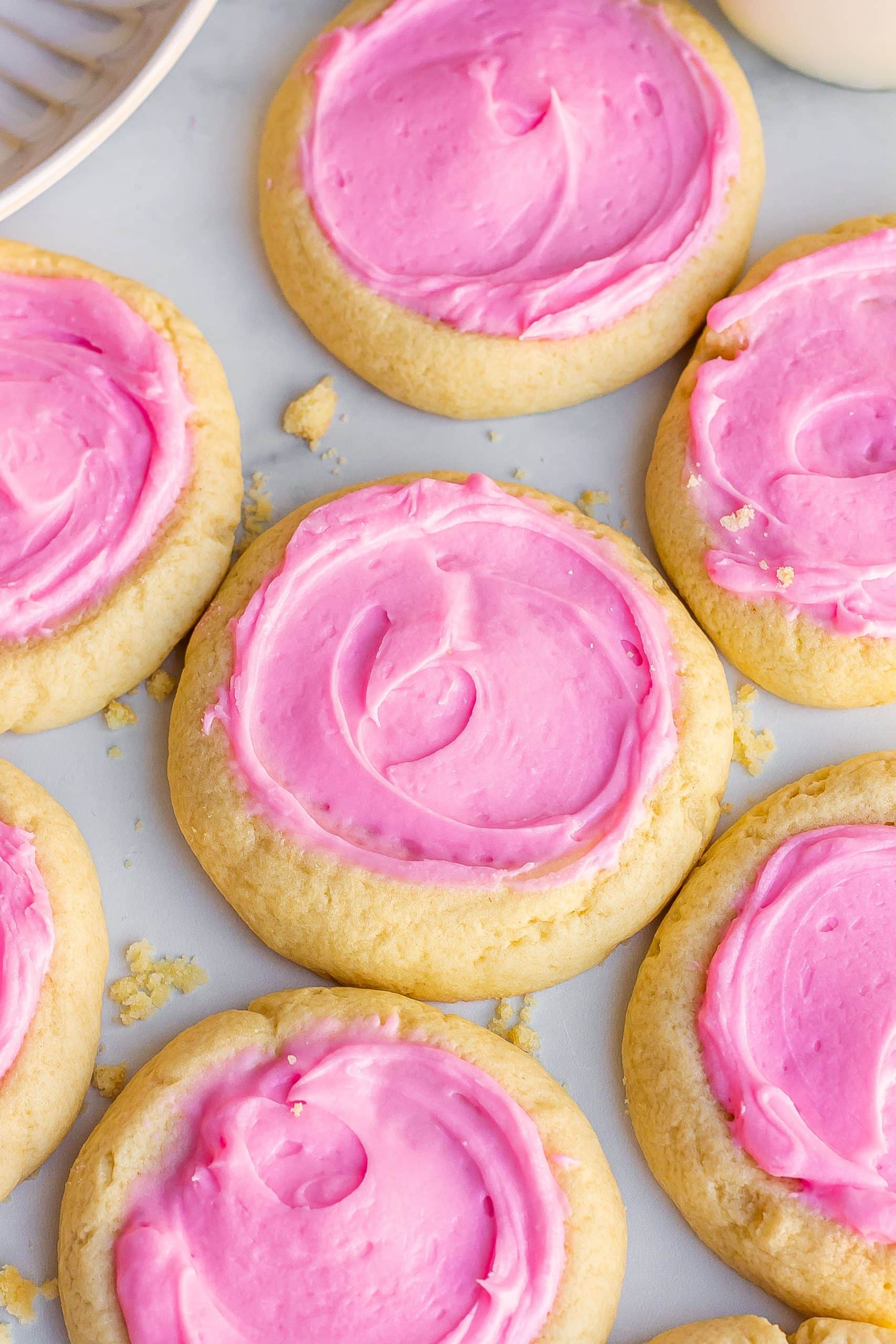 pink frosted sugar cookies