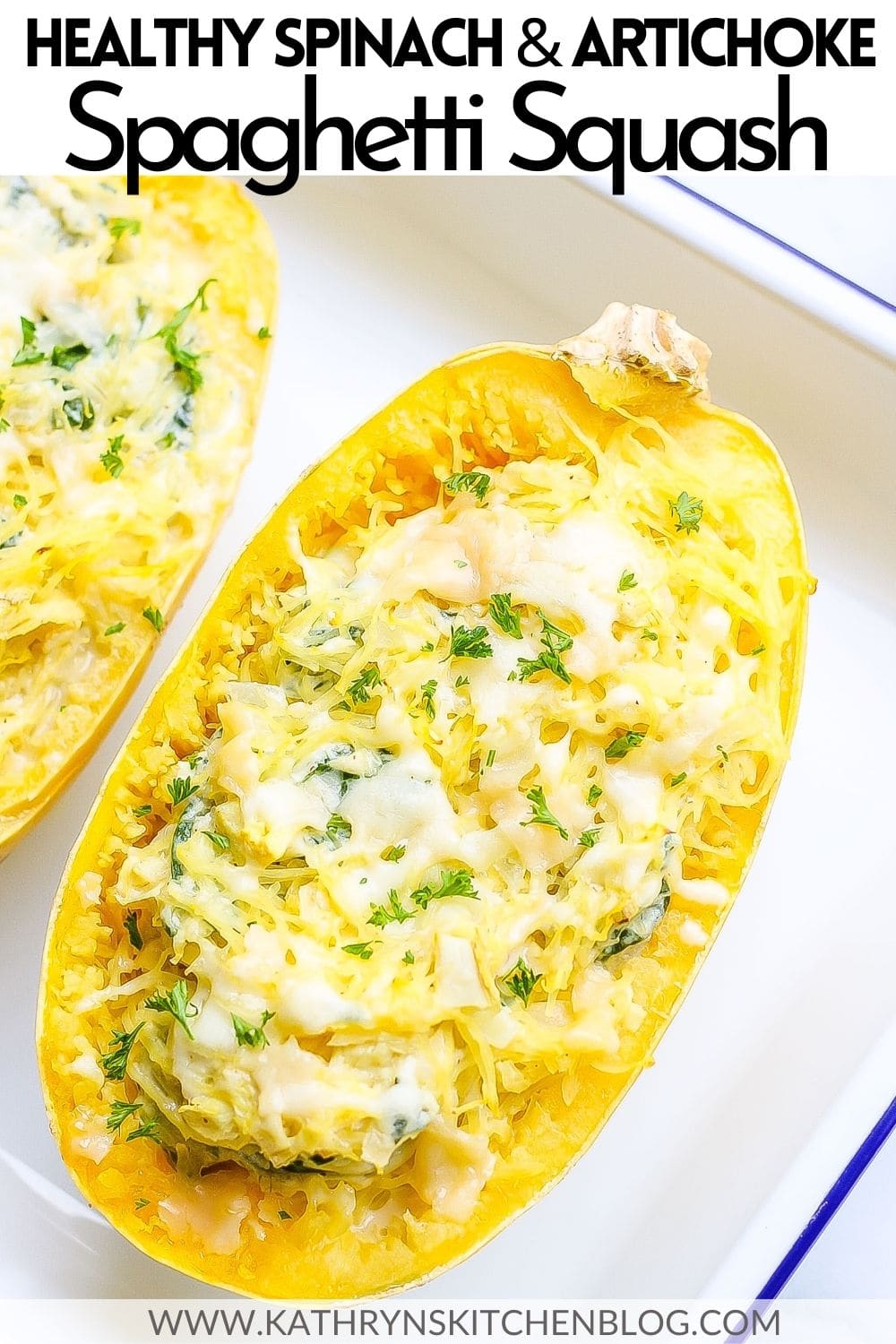 Spinach and Artichoke Stuffed Spaghetti Squash (Low-Carb and EASY)