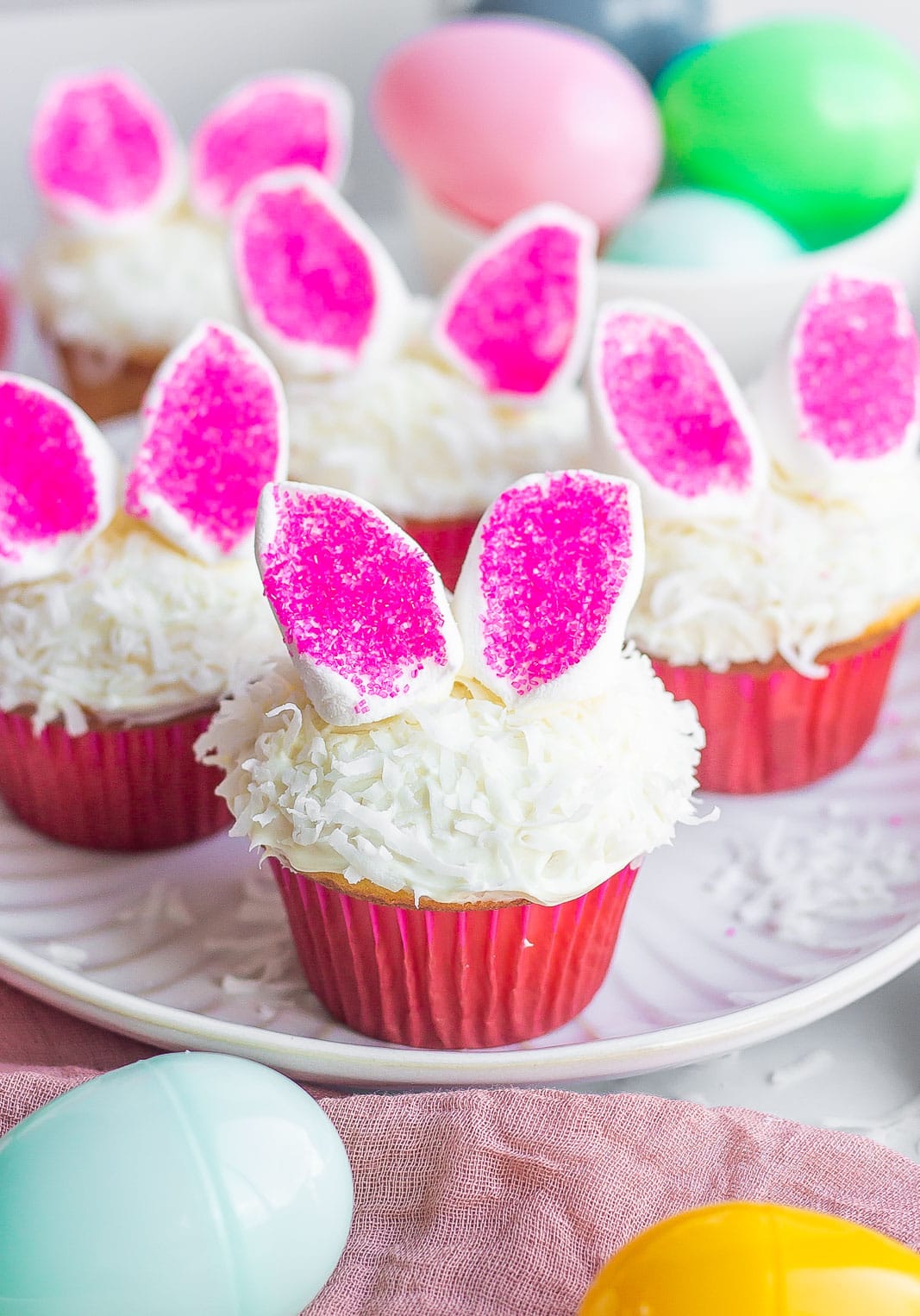 plate of Easter cupcakes