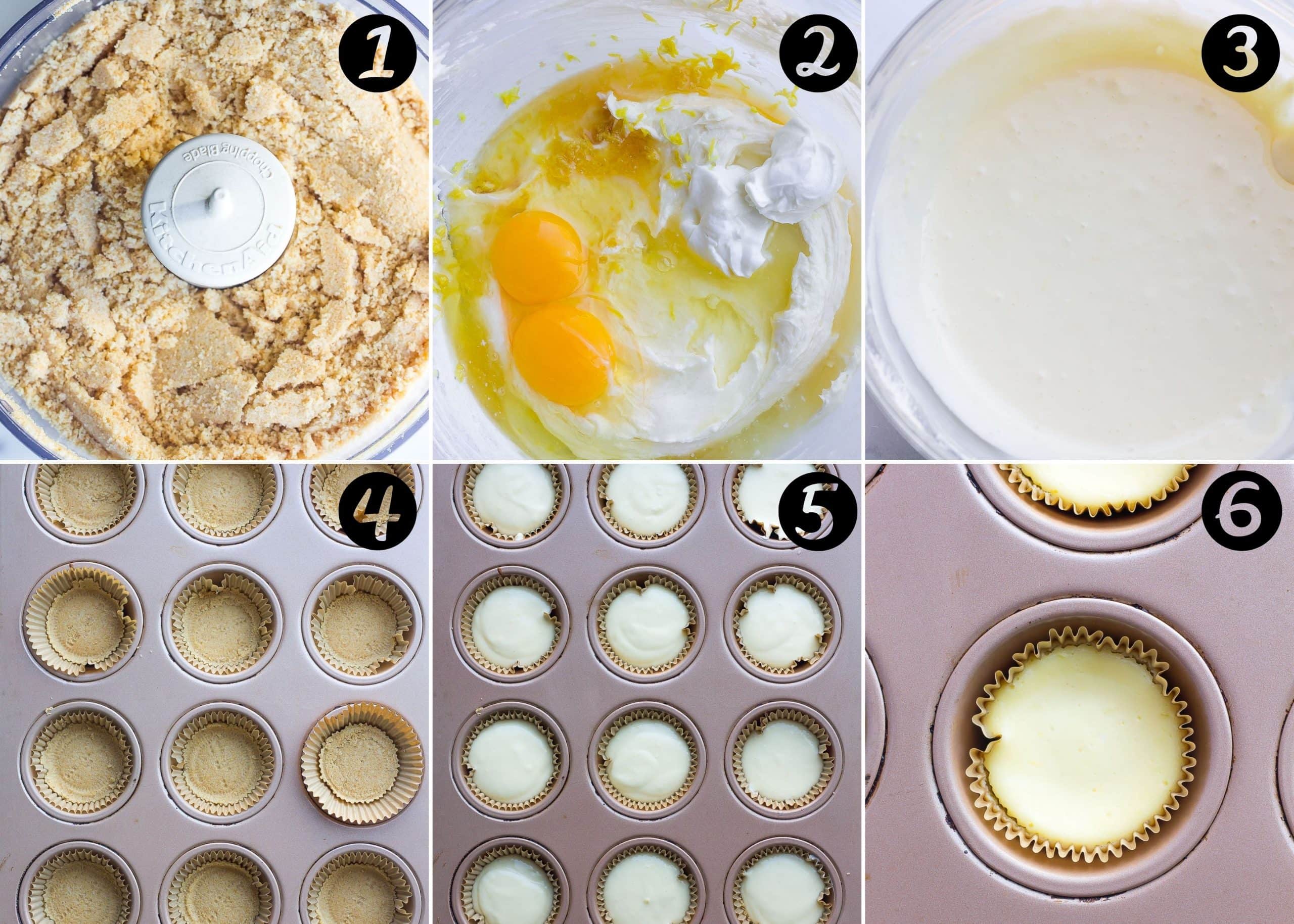How to make Mini Lemon Cheesecakes step-by-step