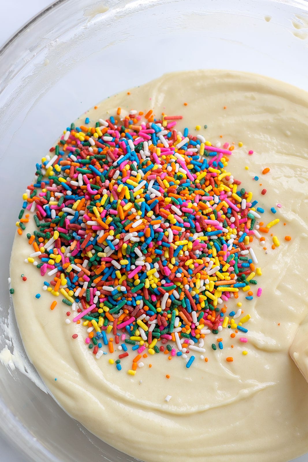 funfetti cupcake batter with sprinkles