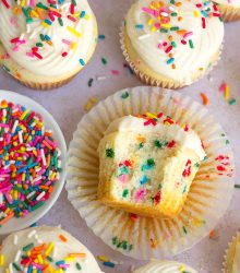 Homemade Sour Cream Funfetti Cupcakes