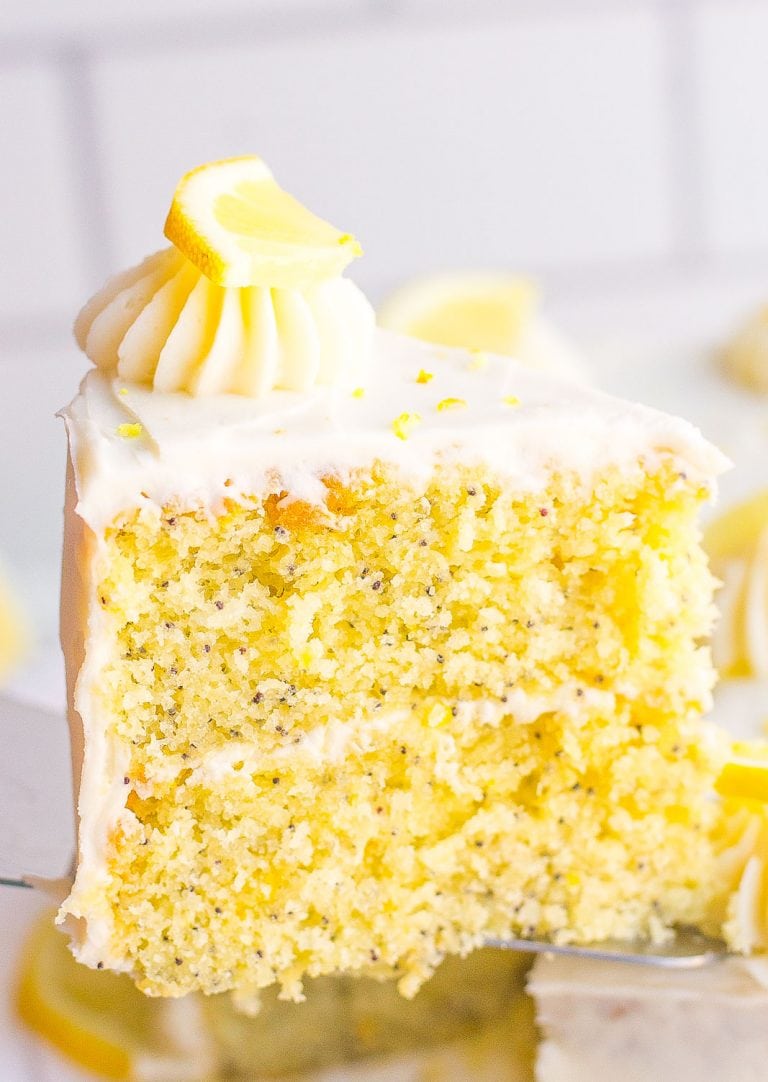 Lemon Poppy Seed Cake (with Lemon Buttercream Frosting)