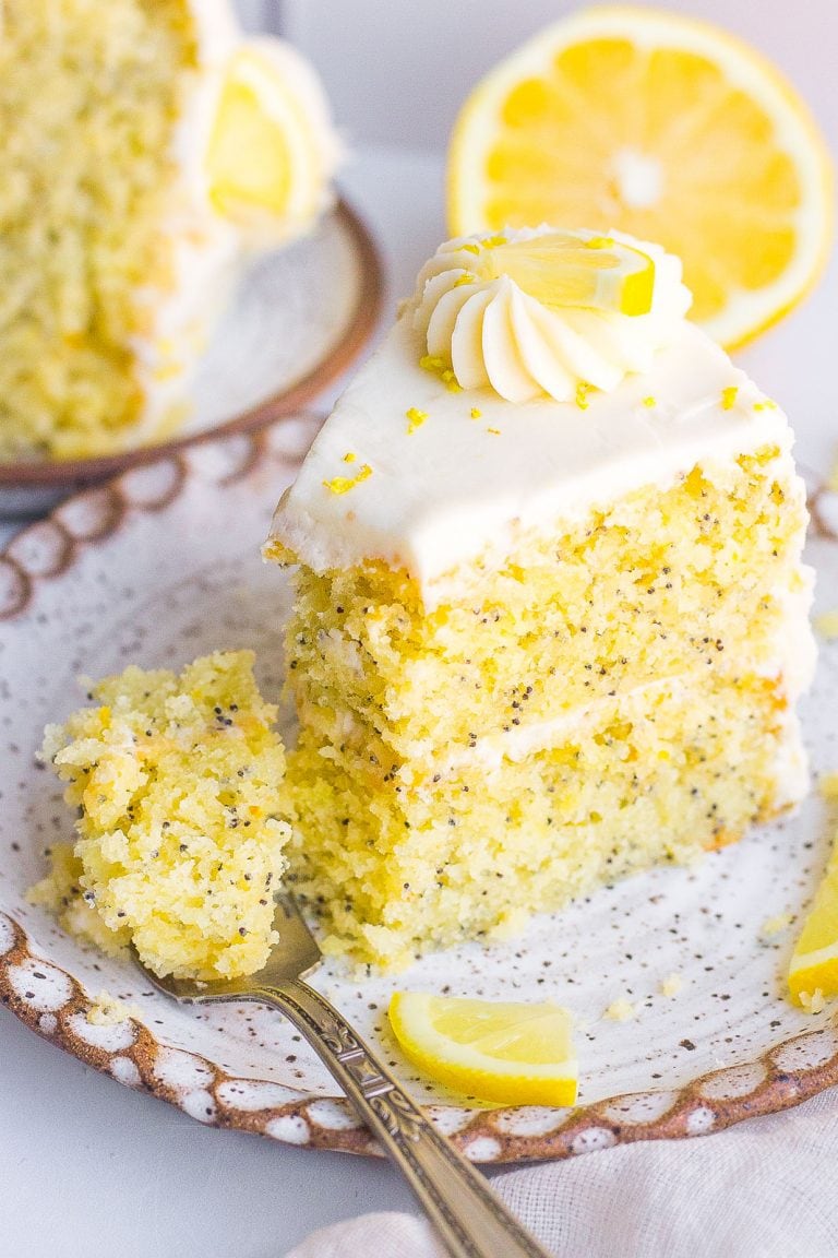 Lemon Poppy Seed Cake (with Lemon Buttercream Frosting)