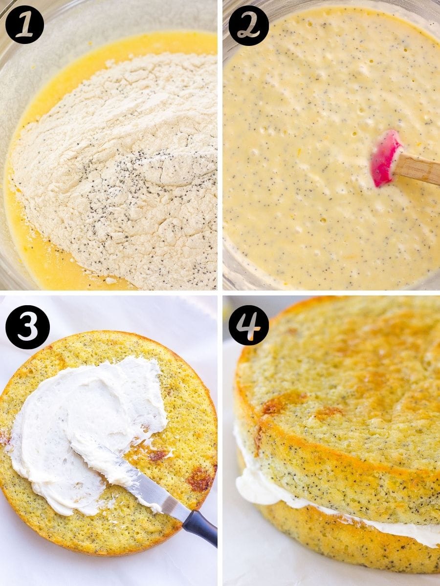 how to make lemon poppy seed cake, step by step