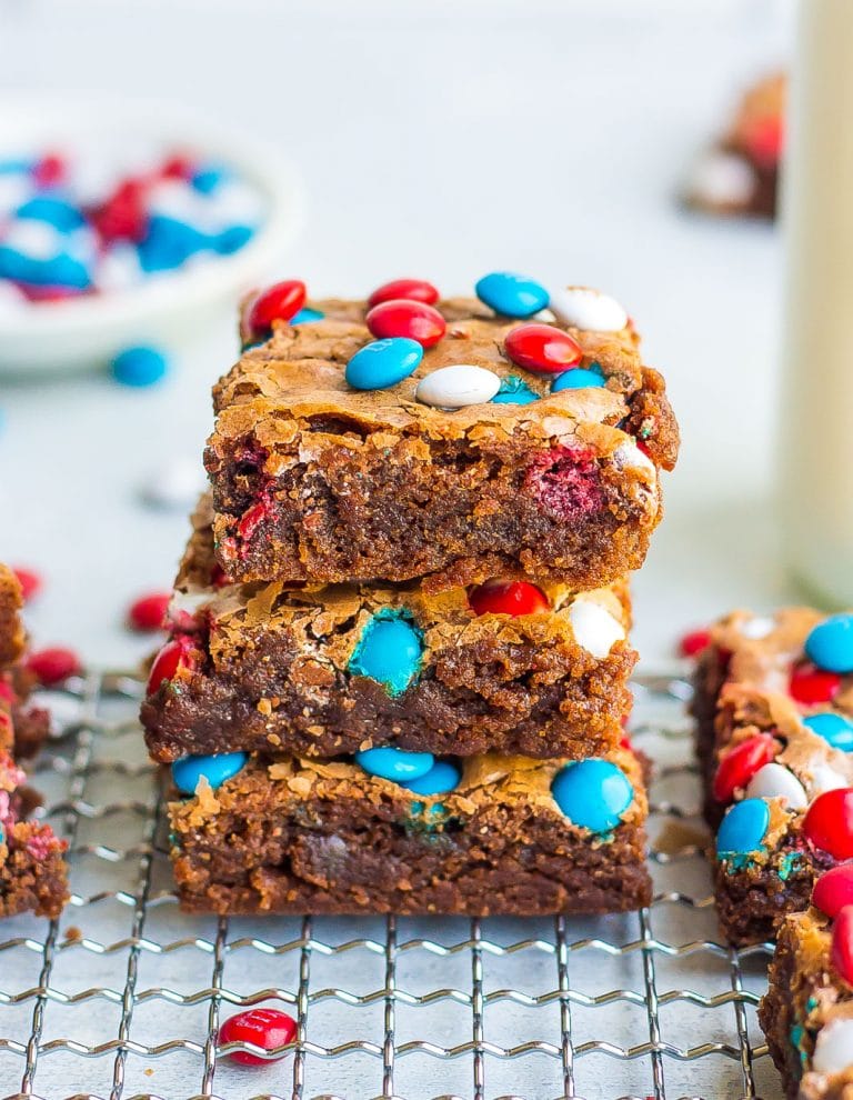 4th of july brownies with m ms