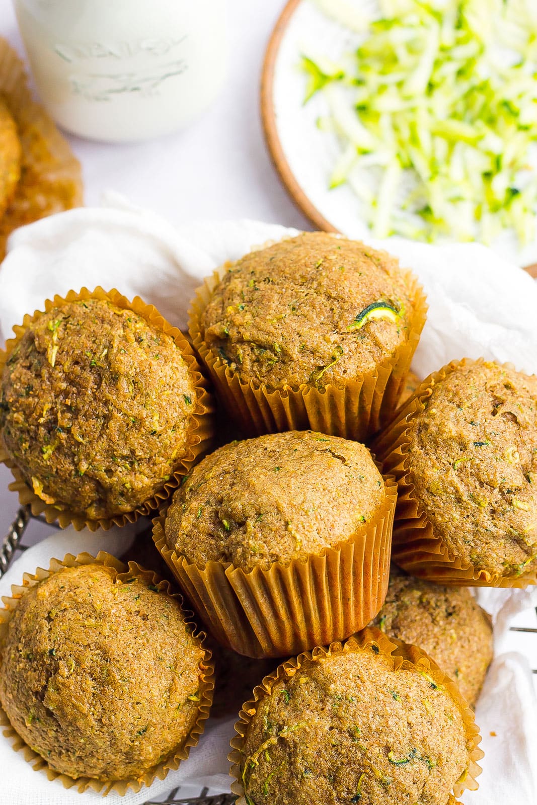 muffins with zucchini in a basket