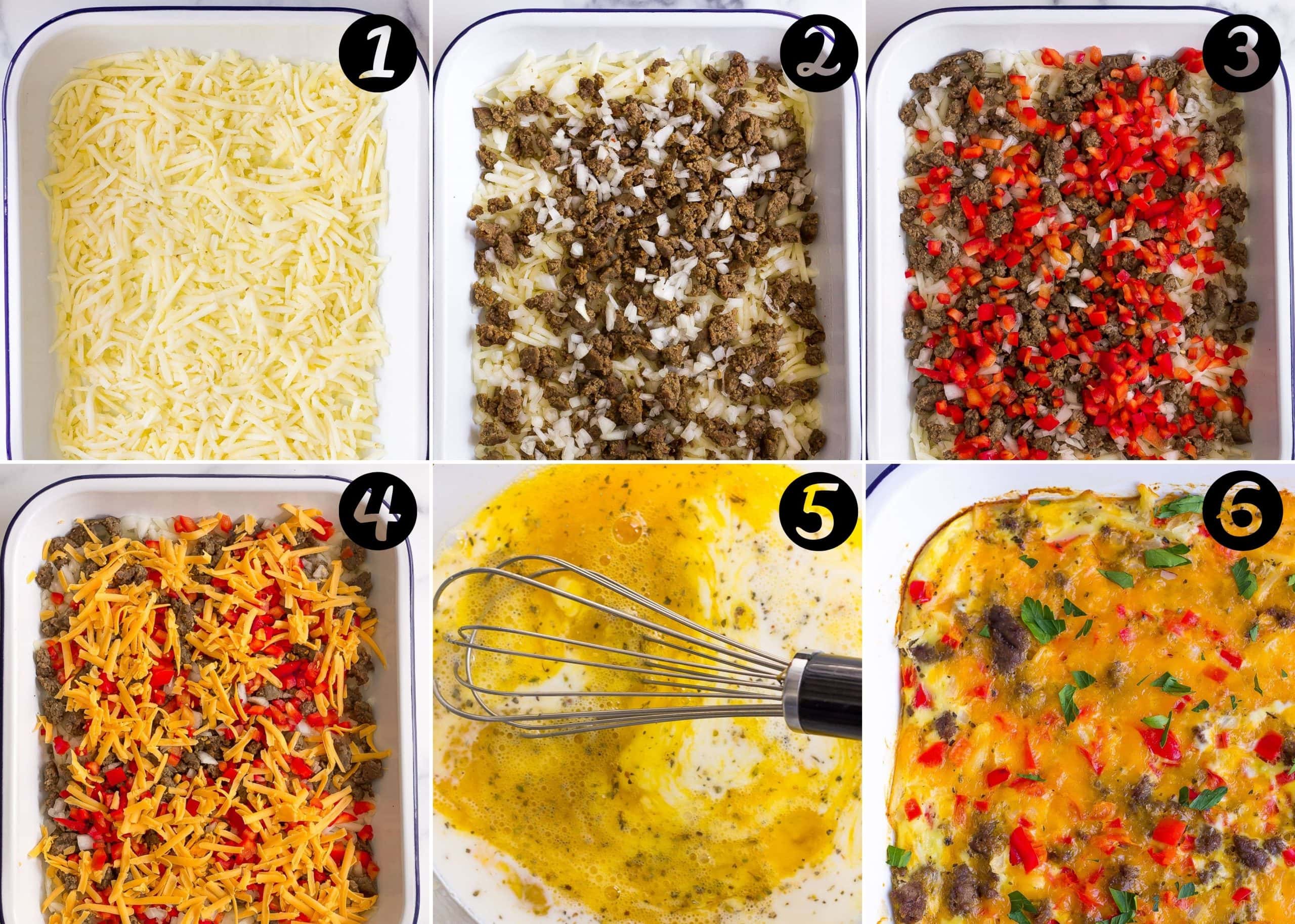Step-by-step How to make Sausage Hashbrown Breakfast Casserole