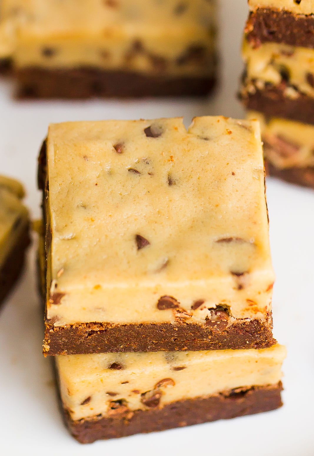 the best brownies ever with edible cookie dough on top