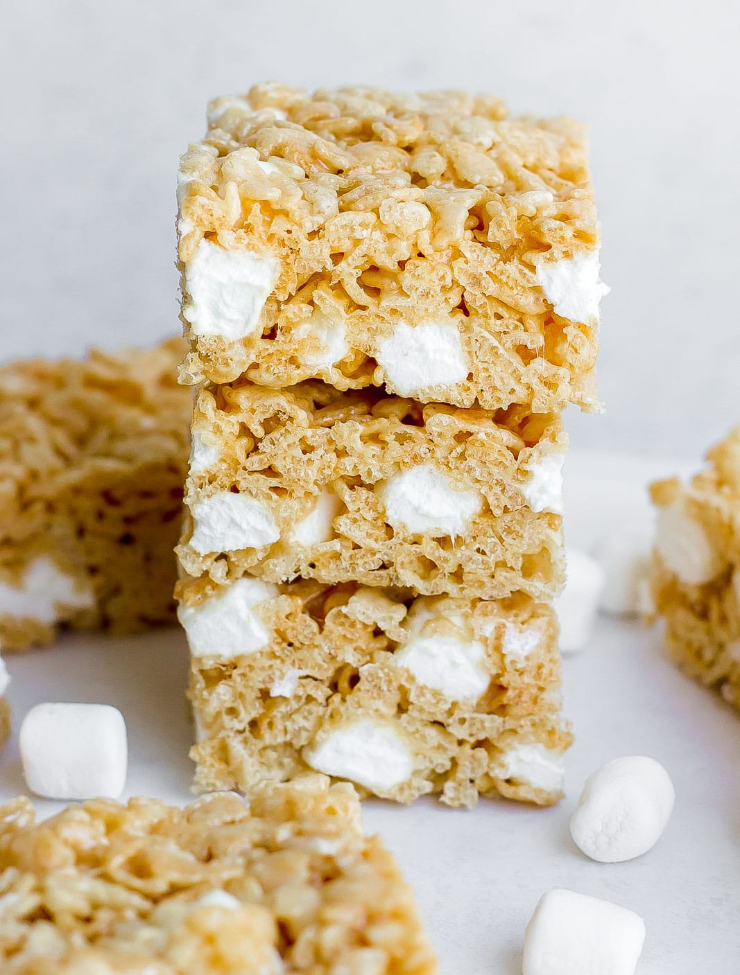Brown Butter Rice Krispie Treats stacked