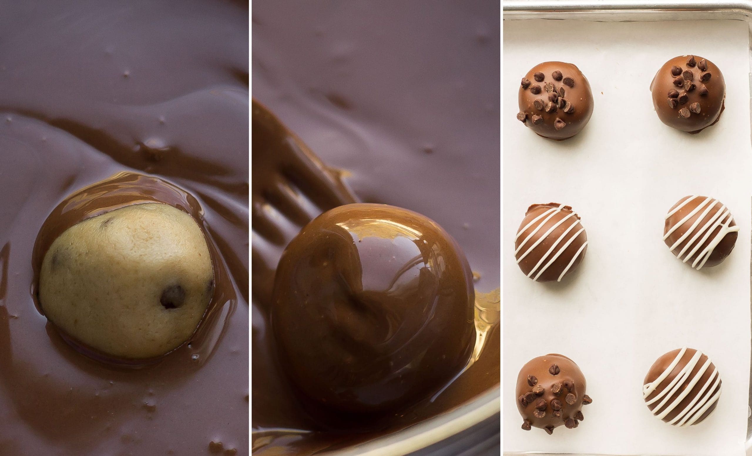 chocolate cookie dough dipped in chocolate