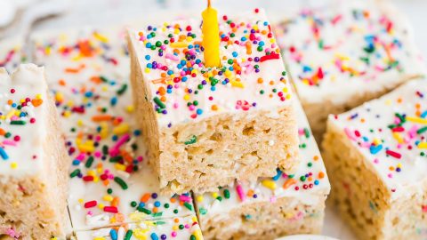 Birthday Cake Rice Krispie Treat Pops » Homemade Heather