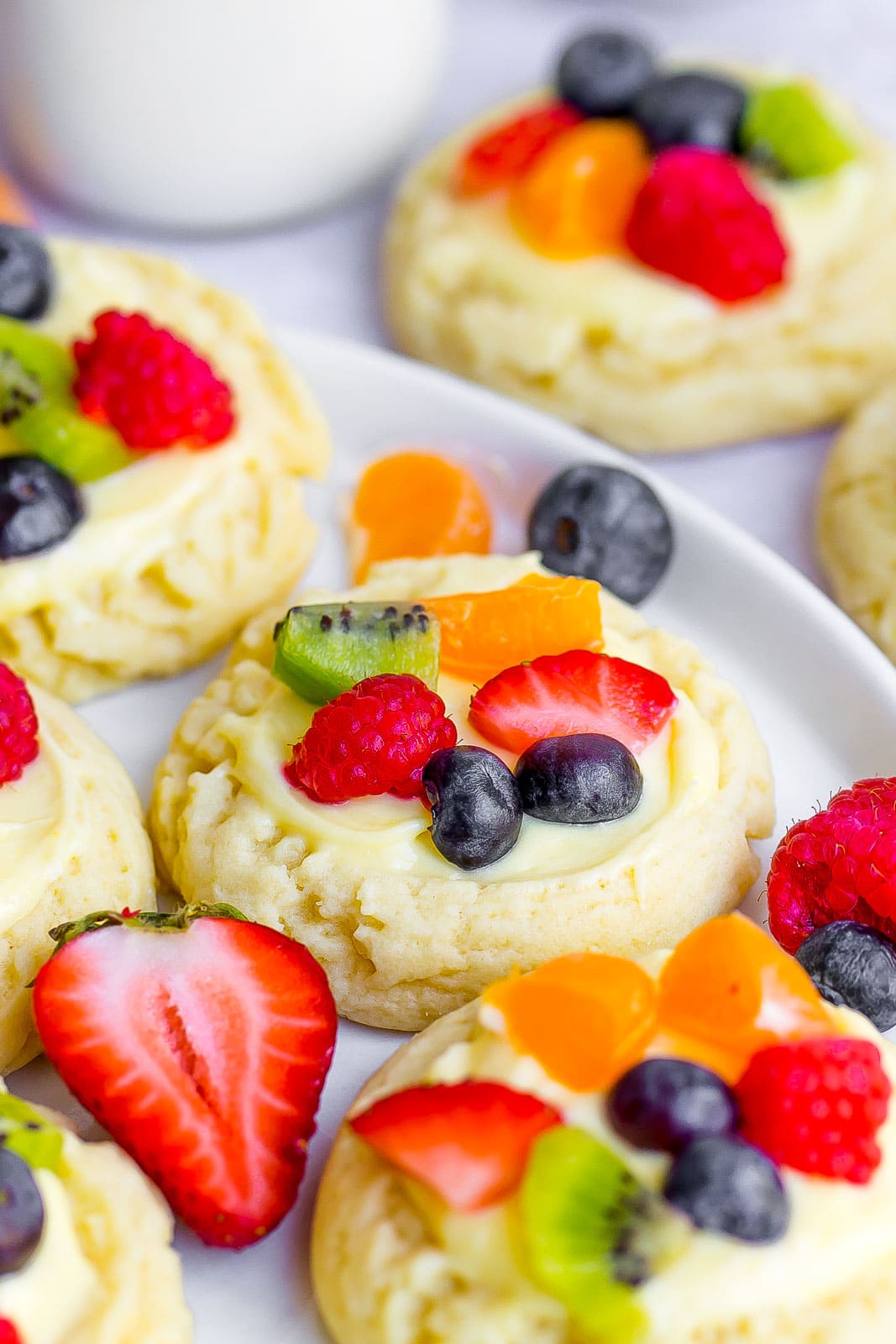 sugar cookies with fresh fruit on top