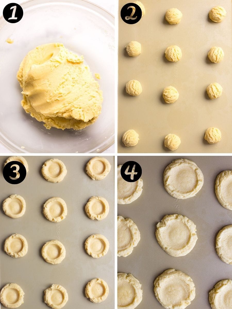sugar cookie dough on baking sheet