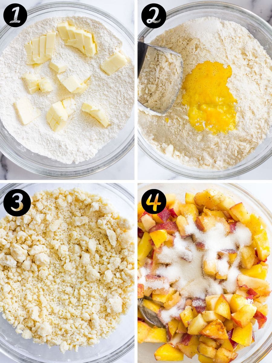 step-by-step on how to make peach bars